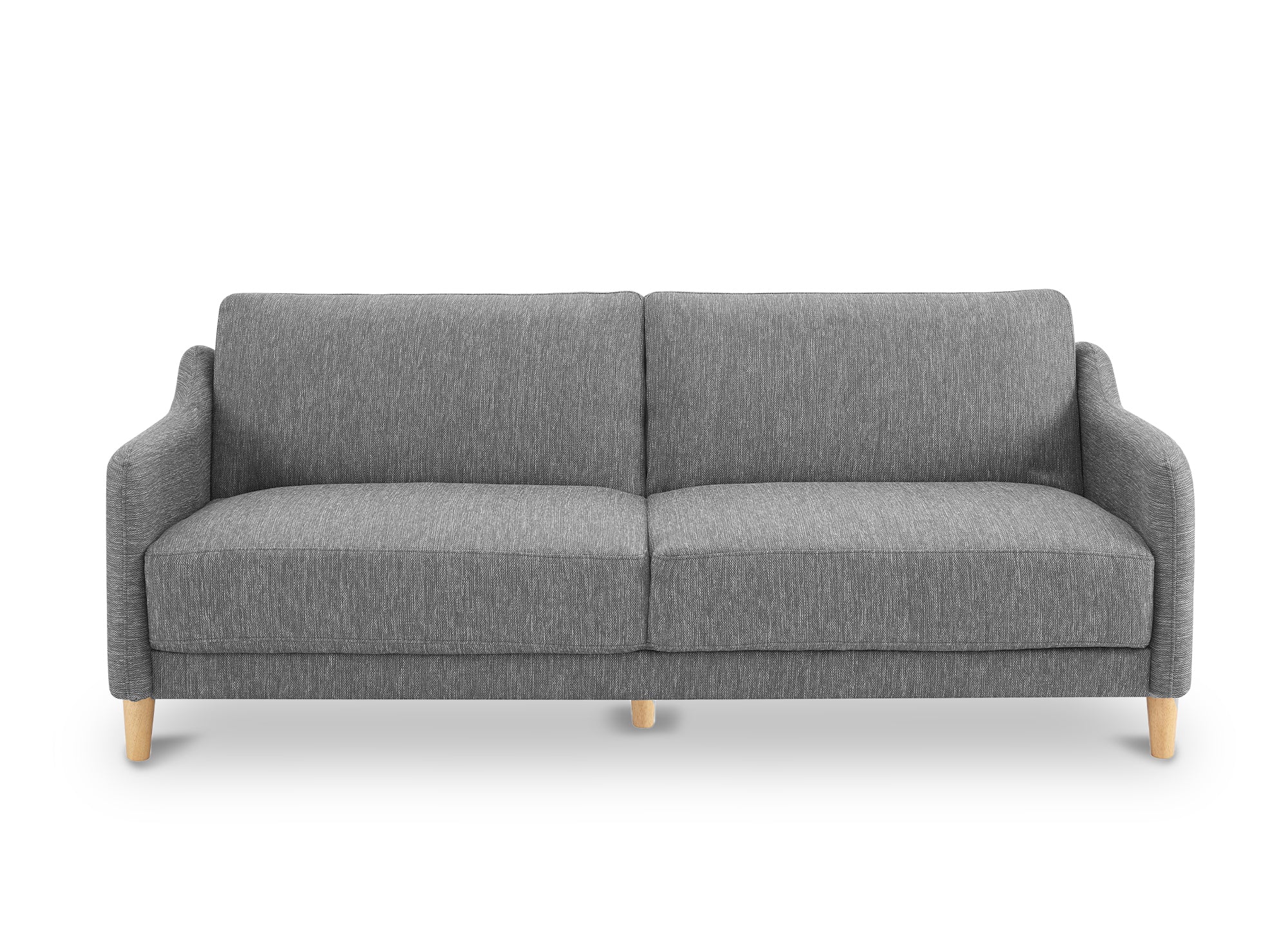 Sofá MARLON de 3 plazas con mecanismo clic-clac en tela gris oscuro