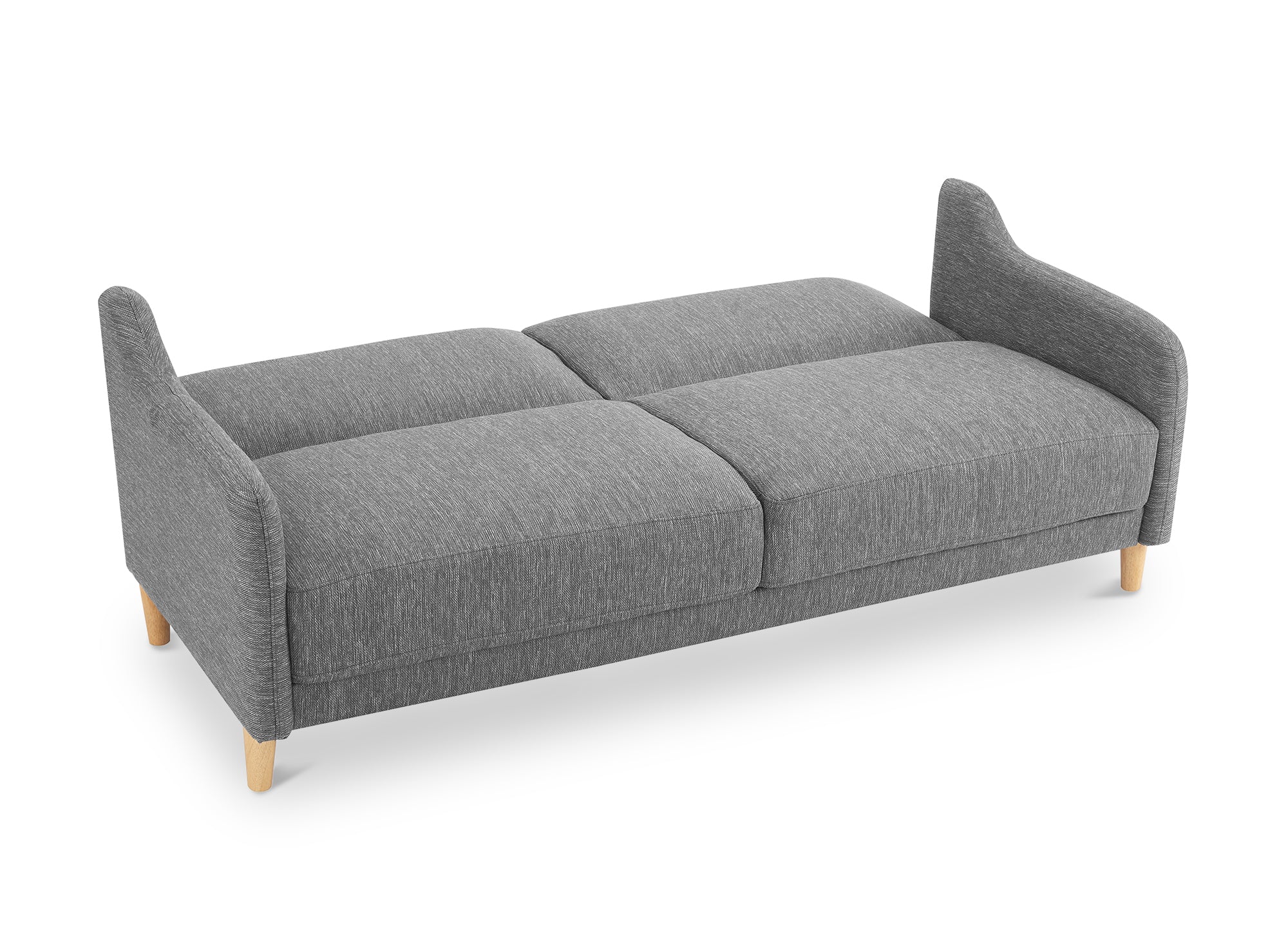 Sofá MARLON de 3 plazas con mecanismo clic-clac en tela gris oscuro