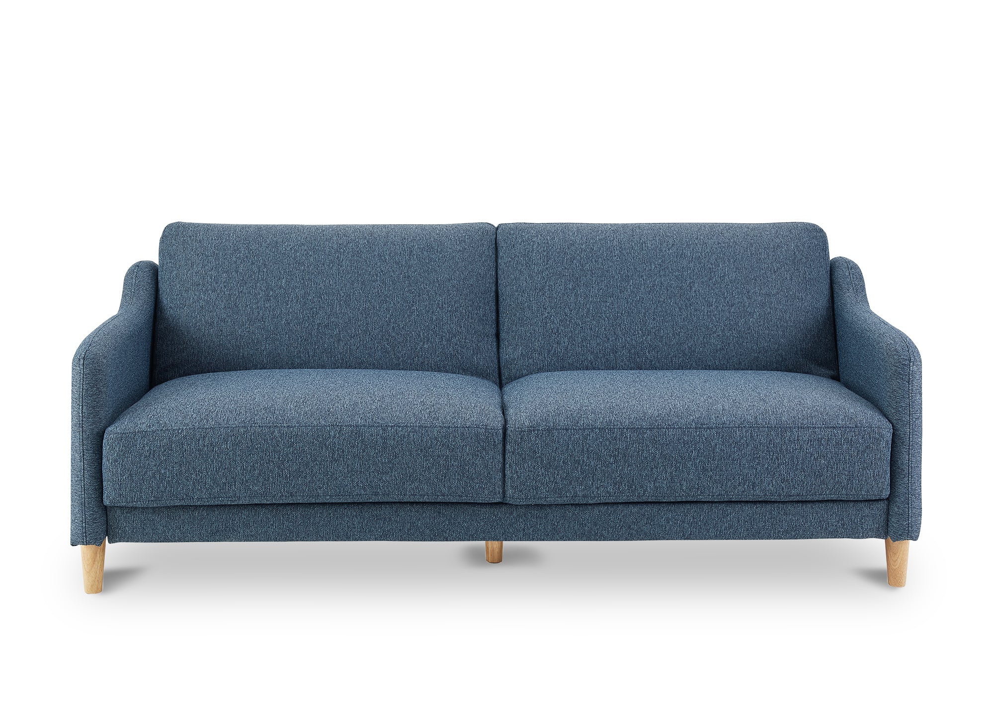 Sofá MARLON de 3 plazas con mecanismo clic-clac en tela azul