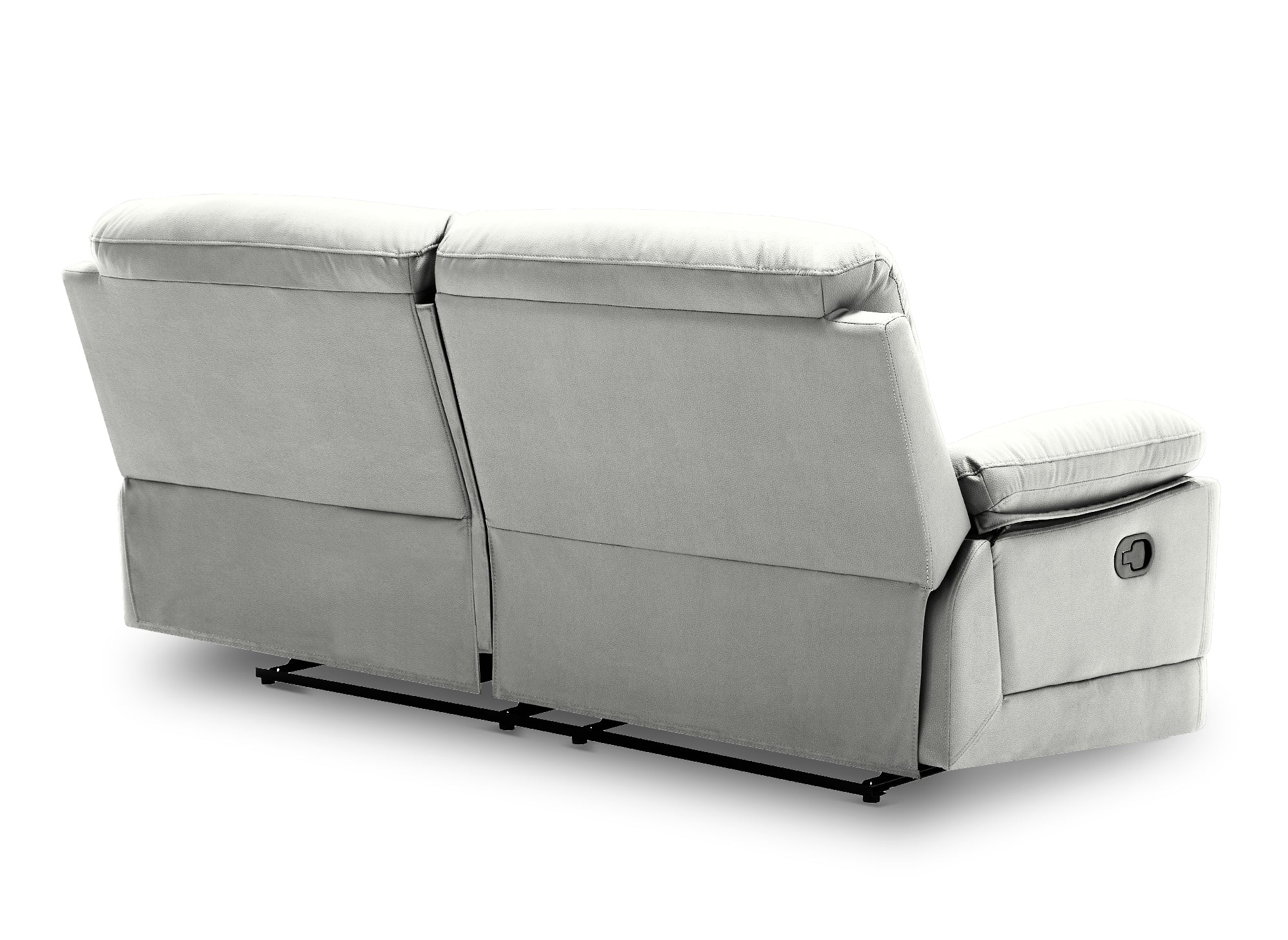 Sofá cama manual de 3 plazas DANY en piel sintética gris claro