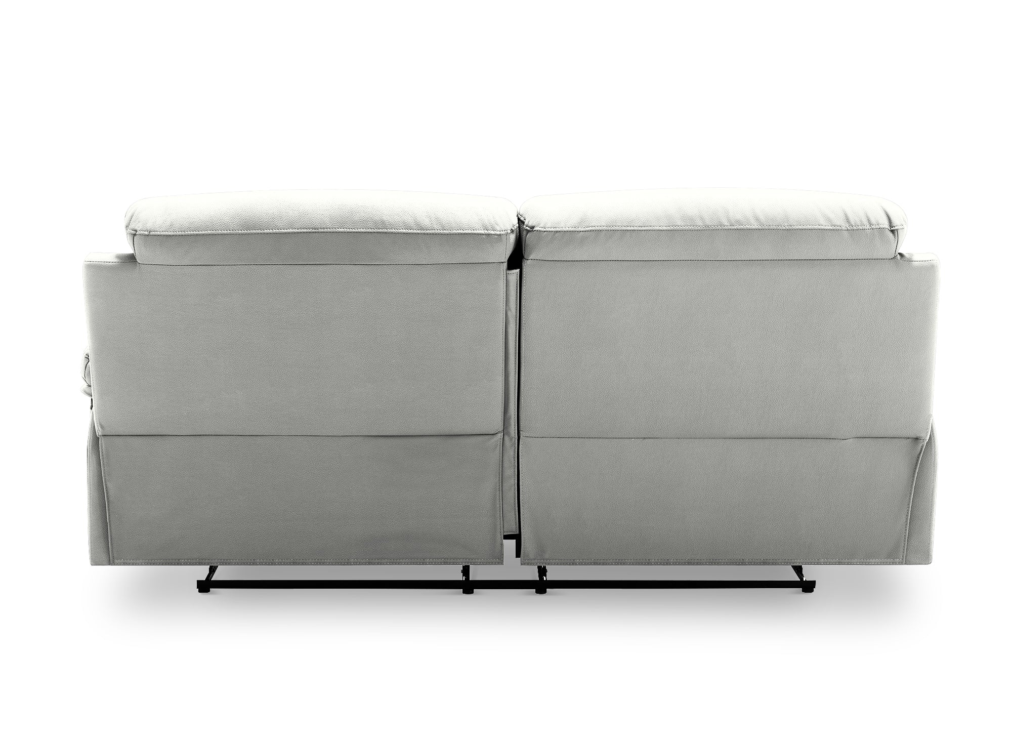 Sofá cama manual de 3 plazas DANY en piel sintética gris claro