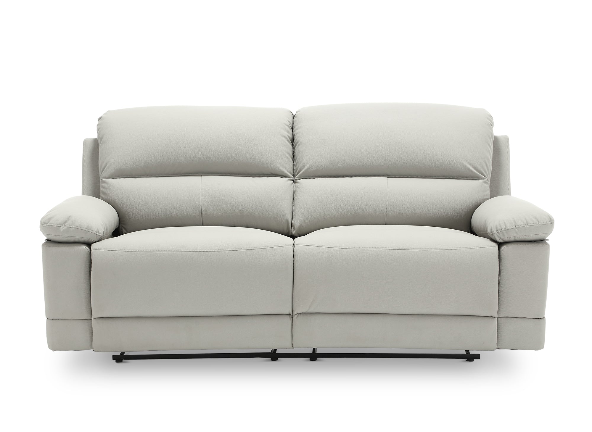 Sofá cama manual de 3 plazas DANY en piel sintética gris claro