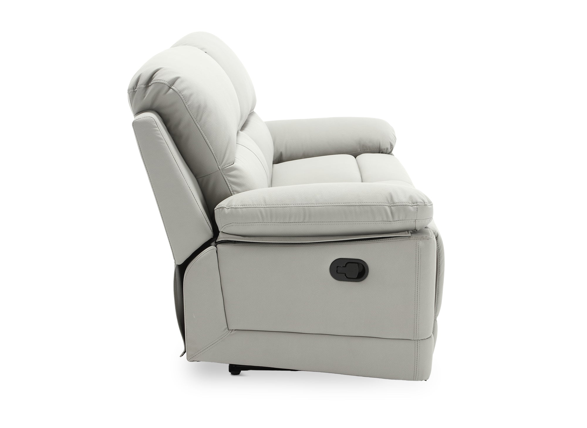 Sofá cama manual de 3 plazas DANY en piel sintética gris claro