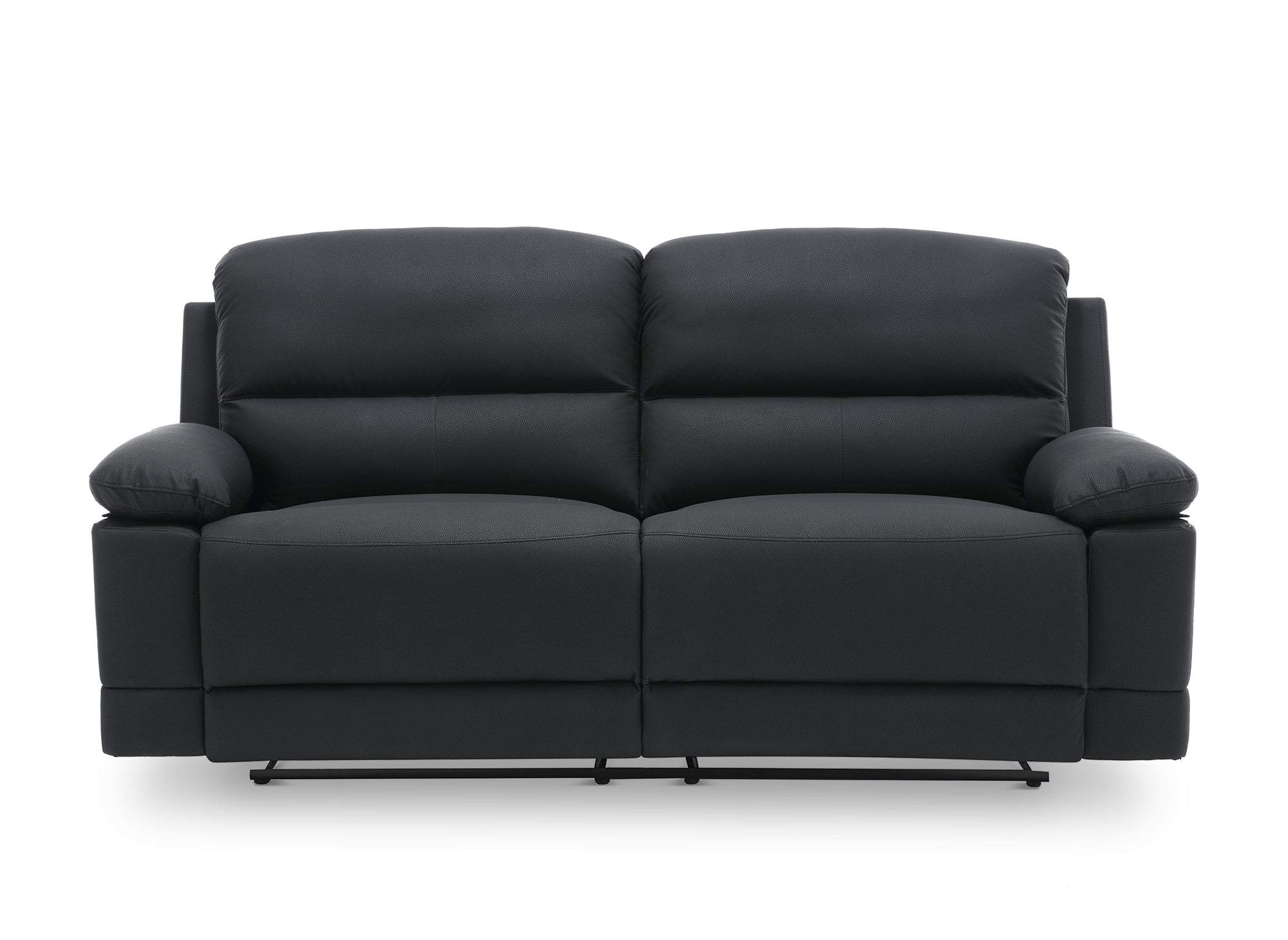 Sofá reclinable manual de 3 plazas DANY en piel sintética negra