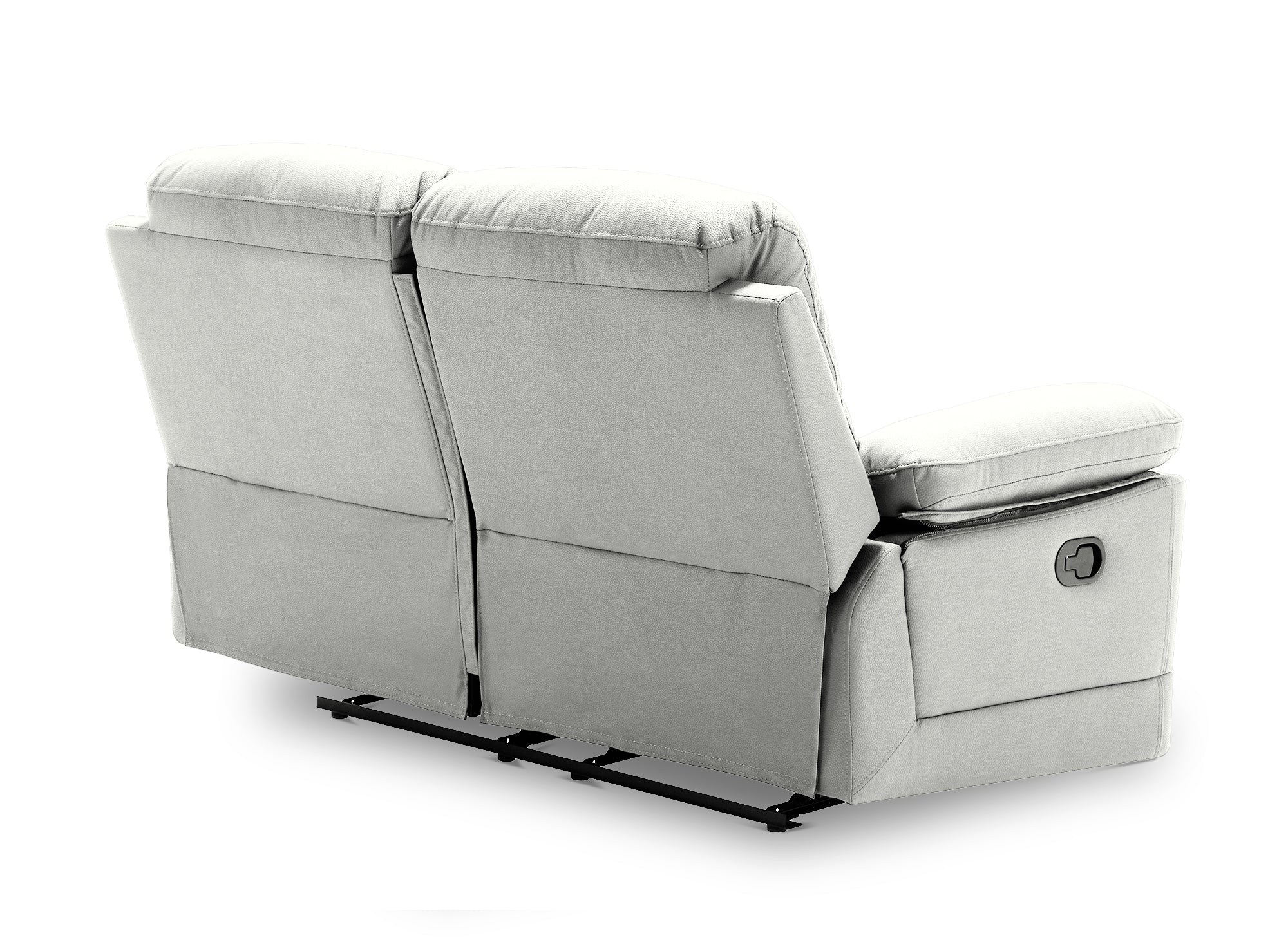 Sofá cama manual de 2 plazas DANY en piel sintética gris claro