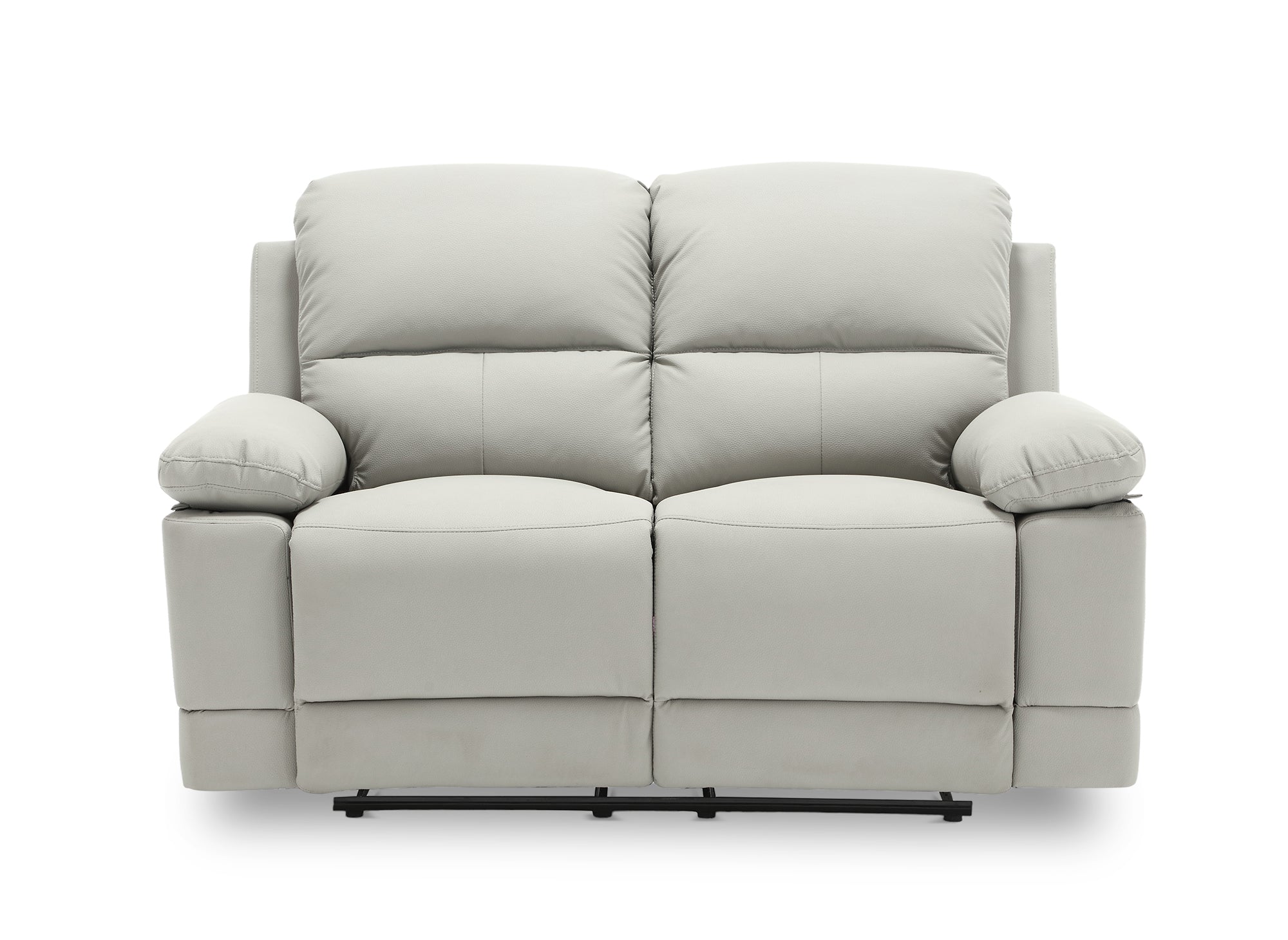 Sofá cama manual de 2 plazas DANY en piel sintética gris claro