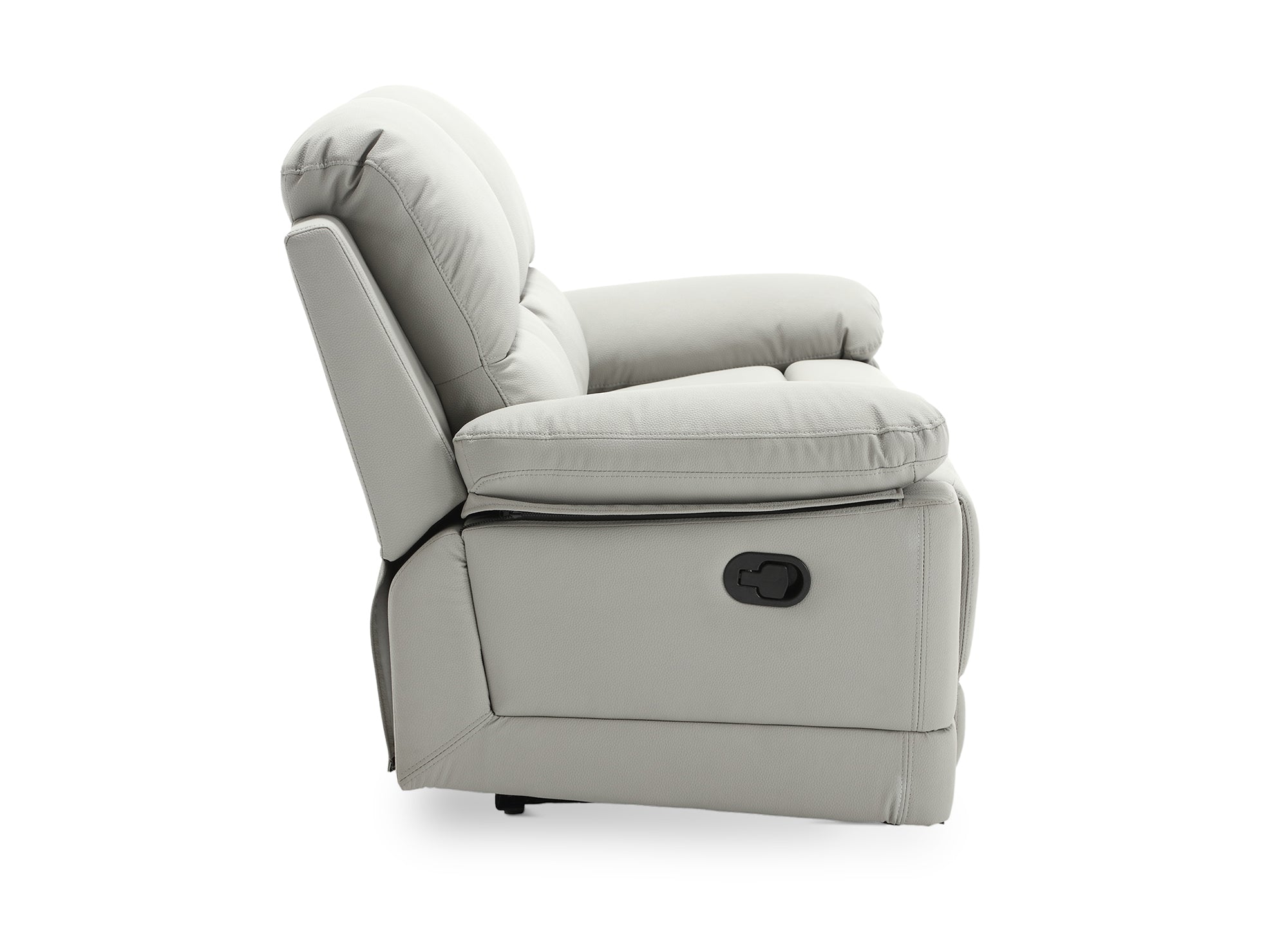 Sofá cama manual de 2 plazas DANY en piel sintética gris claro