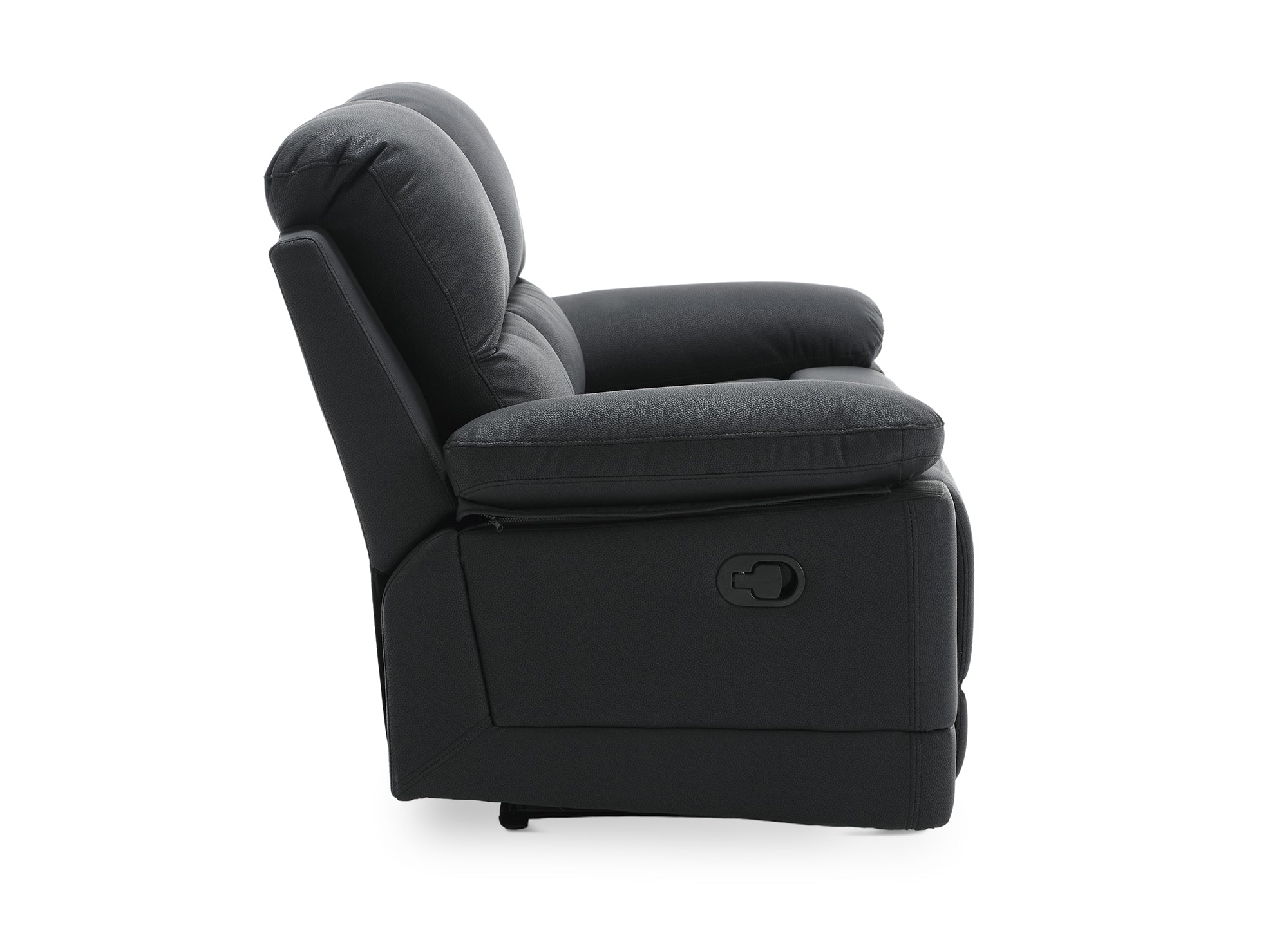 Sofá reclinable manual de 2 plazas DANY en piel sintética negra