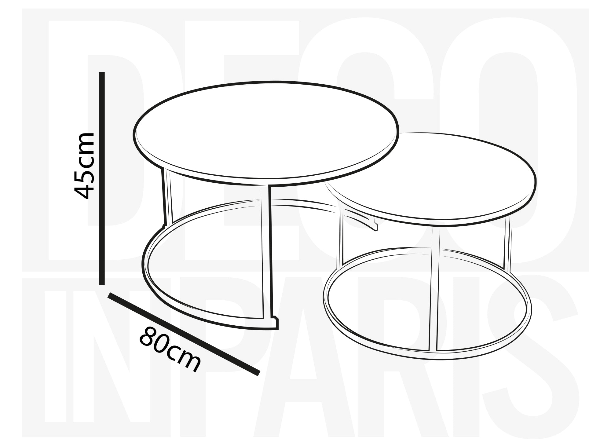 Juego de 2 mesas de centro redondas apilables AMERIO