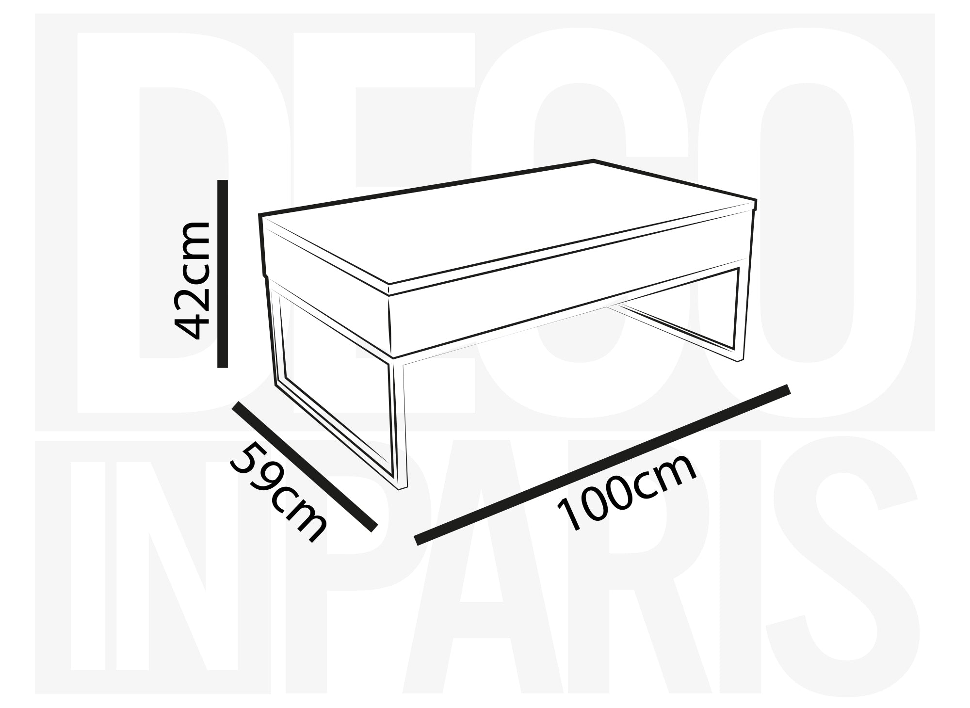 Mesa de centro de diseño MARIE con tapa elevable en cerámica blanca