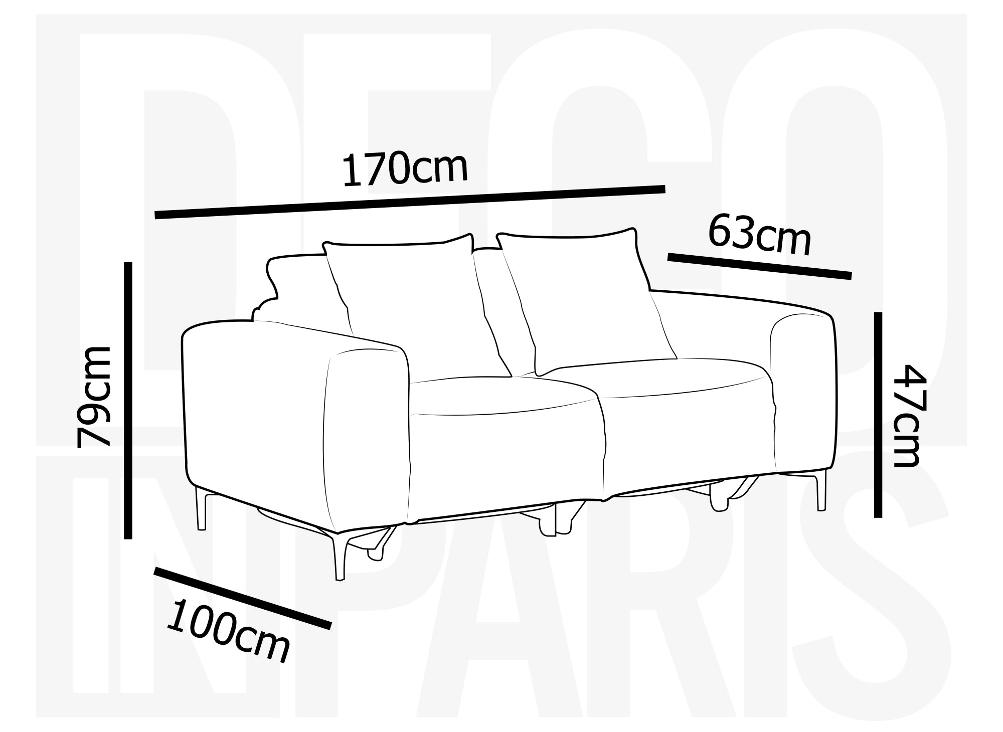 Sofá reclinable eléctrico de 2 plazas HELOISE en terciopelo jaspeado amarillo mostaza