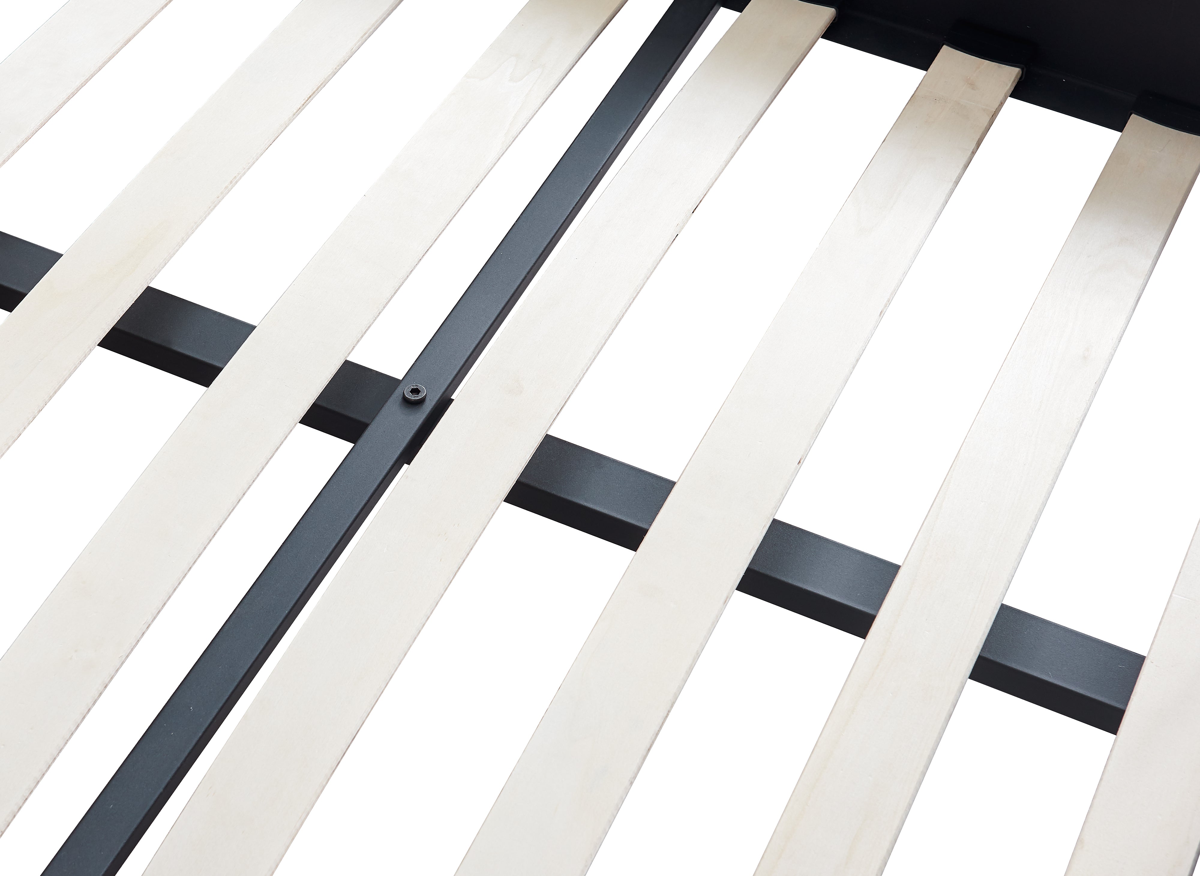 Cama individual KADY de metal negro, 90 x 190 cm