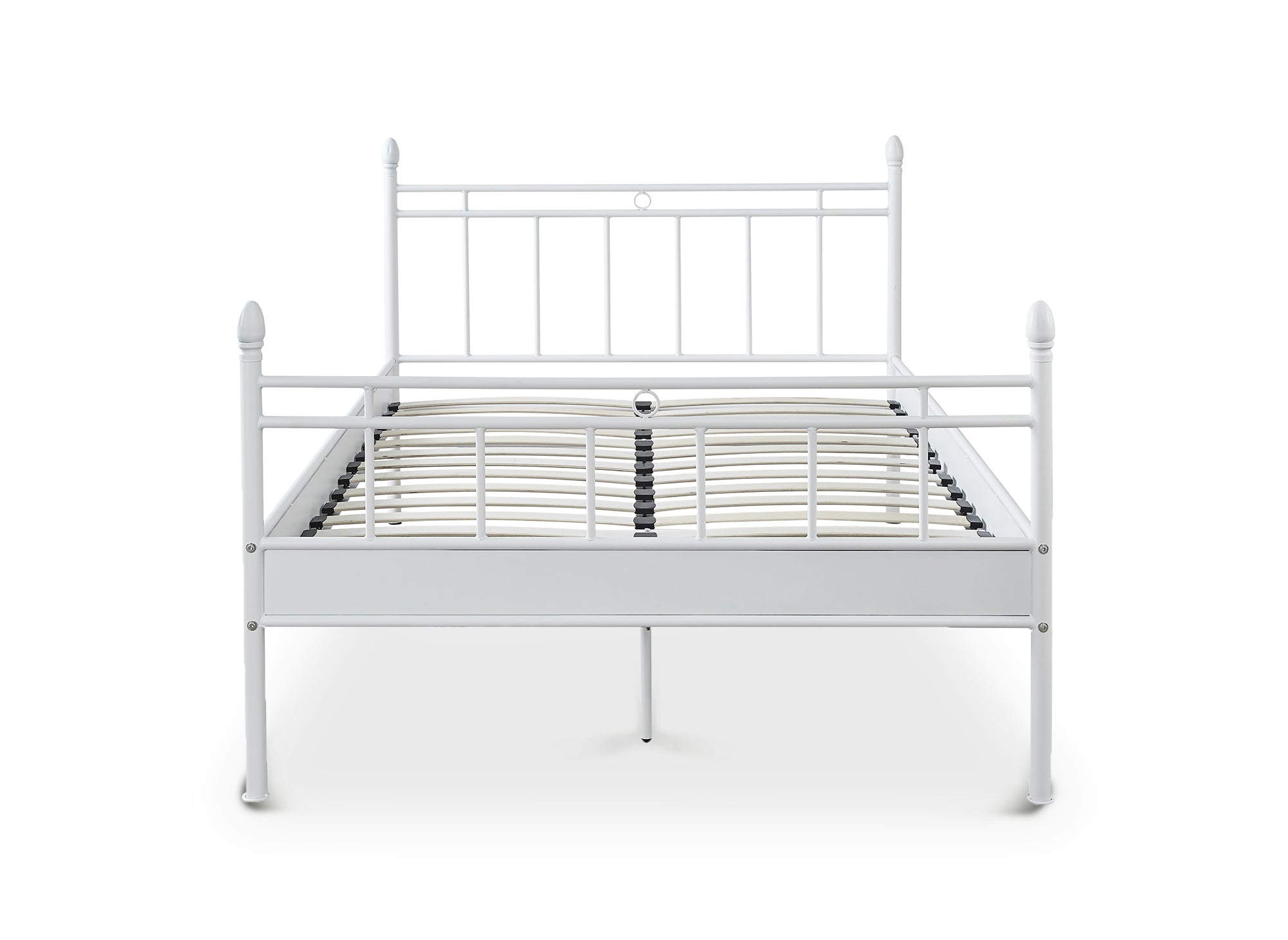 Cama doble KADY de metal blanco, 140 x 190 cm