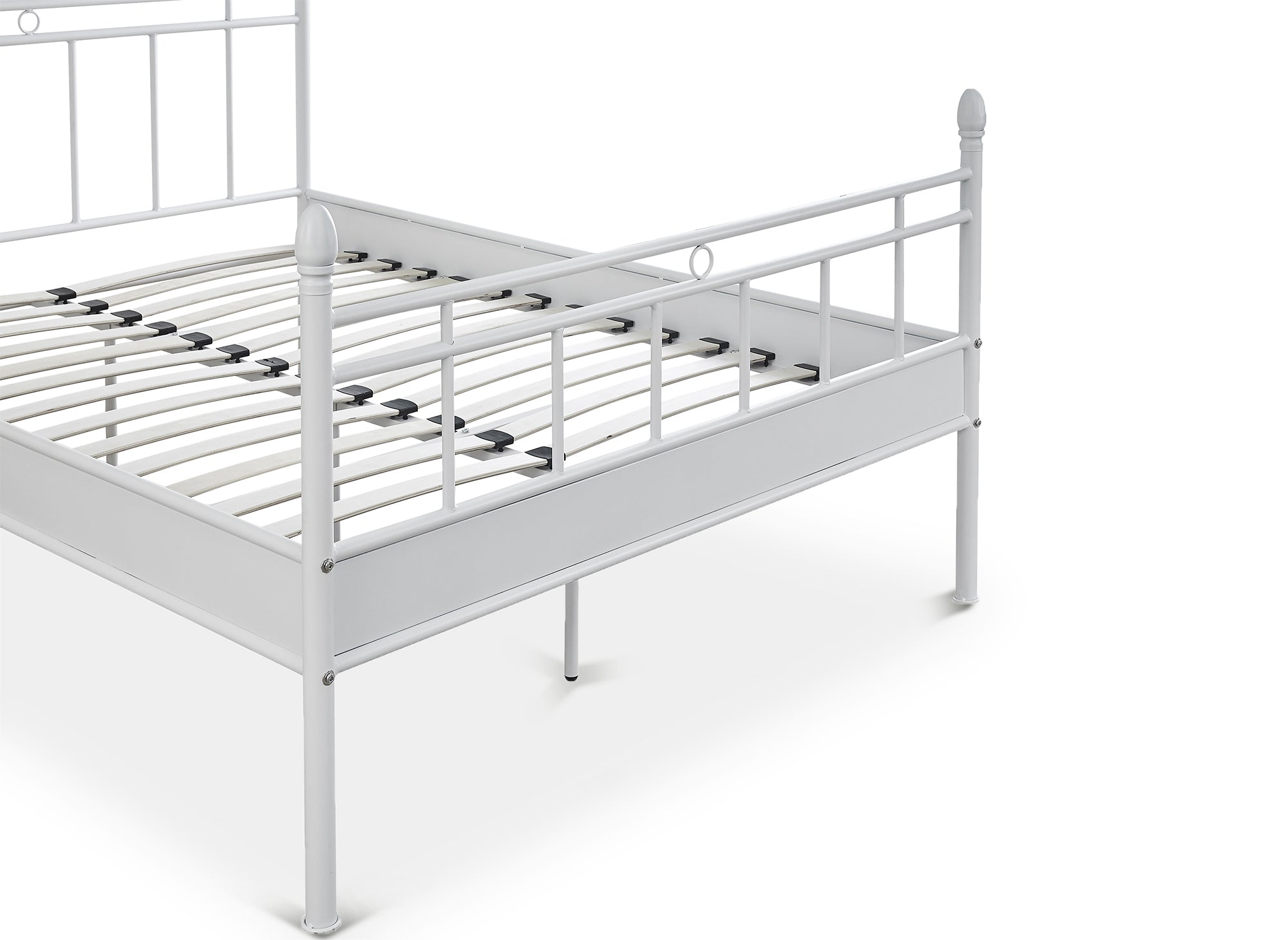 Cama doble KADY de metal blanco, 160 x 200 cm