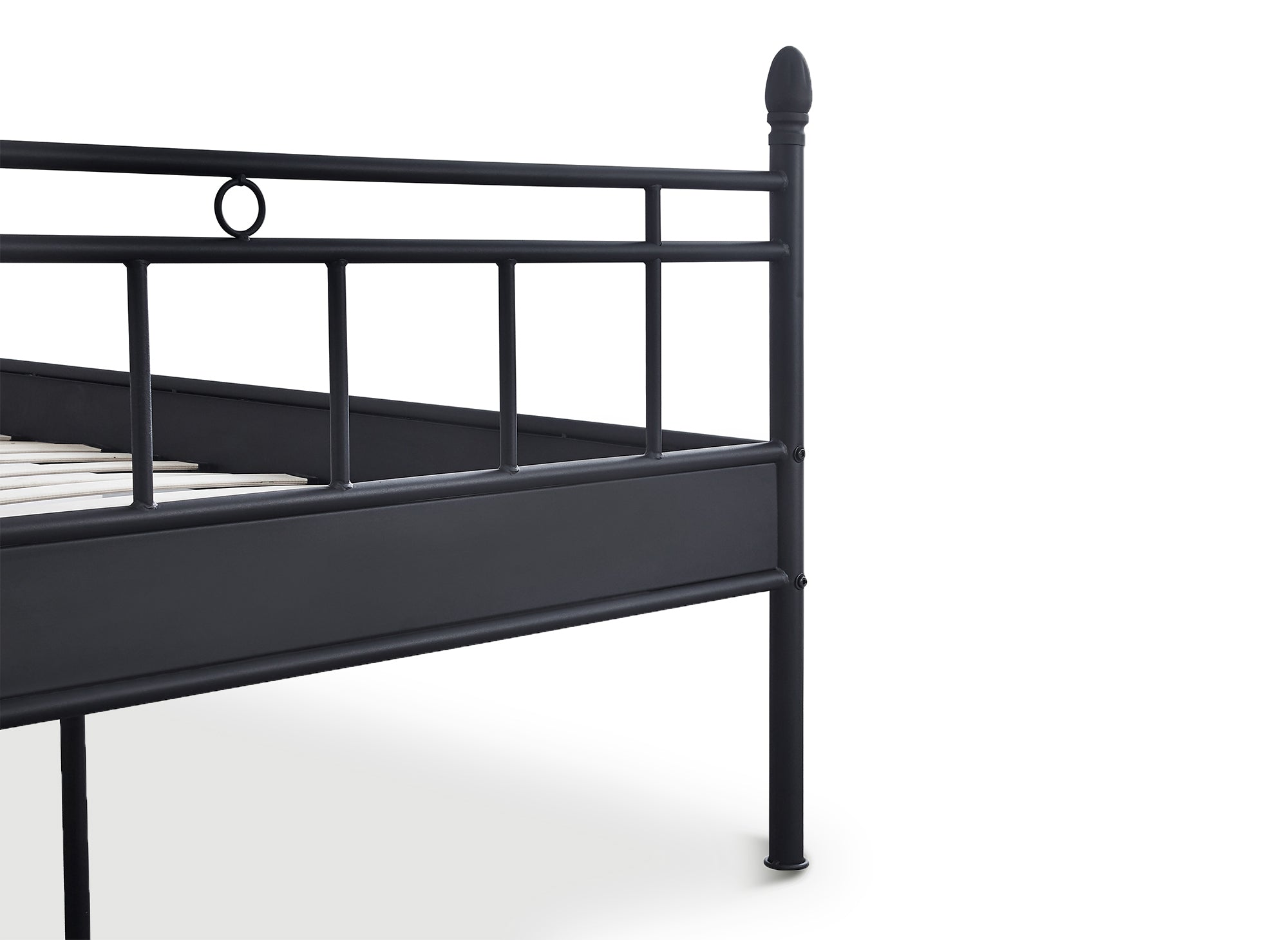 Cama doble KADY de metal negro, 160 x 200 cm