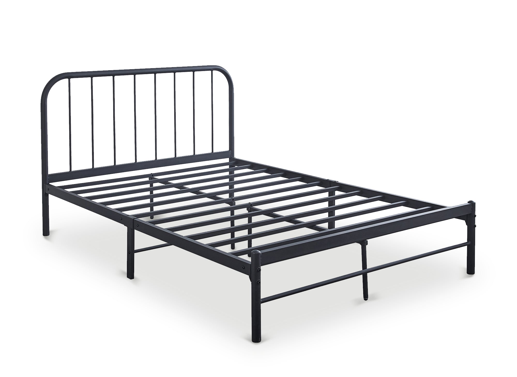 Cama doble GASTON de metal negro, 160x200 cm