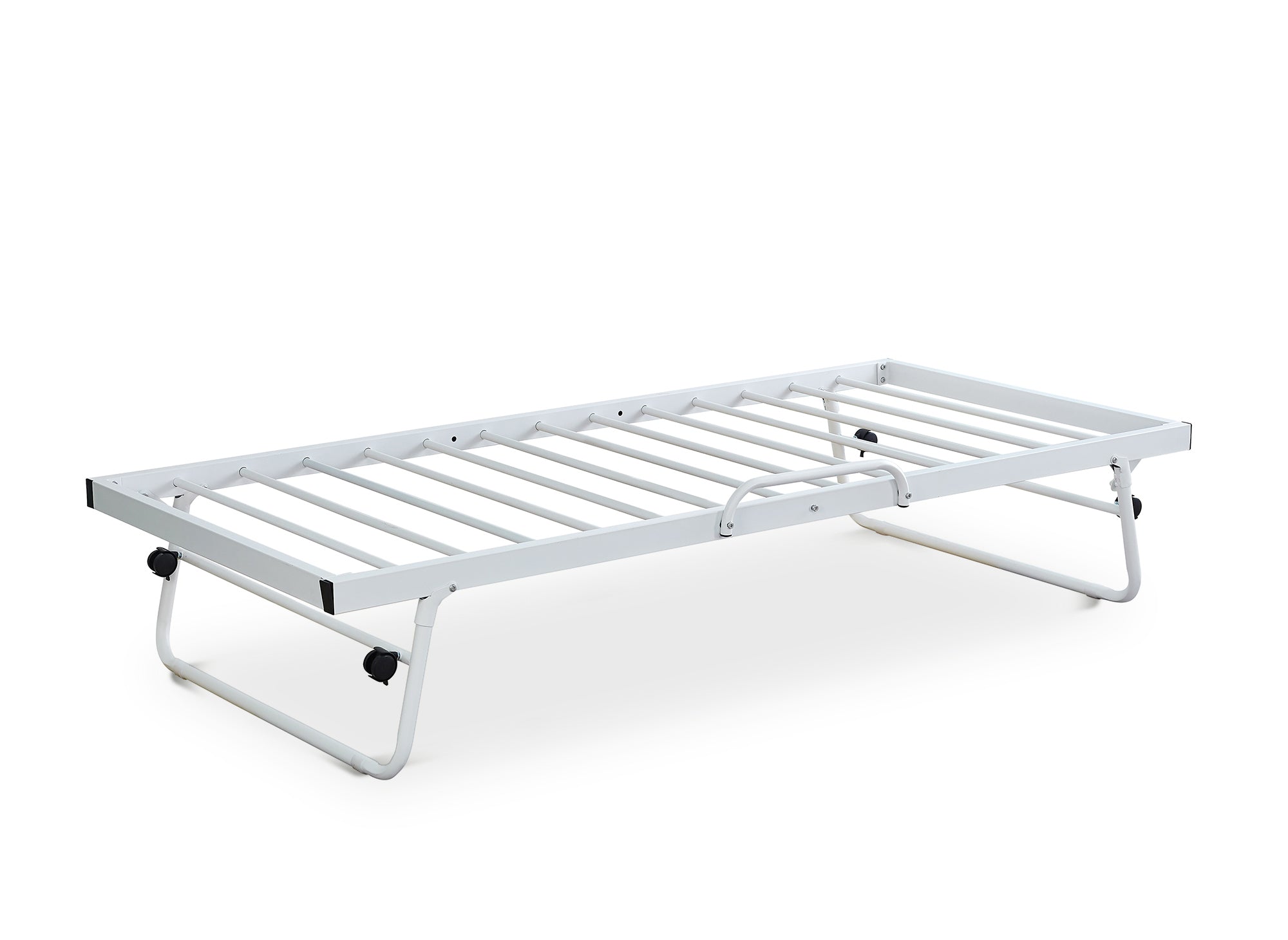 Sofá cama ALICIA de metal blanco con cama extraíble, 90 x 190 cm