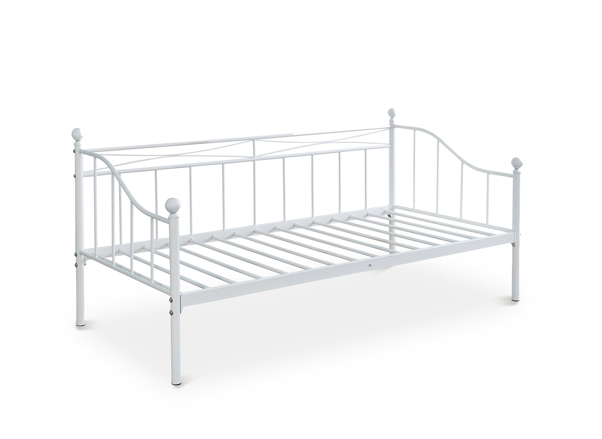 Sofá cama ALICIA de metal blanco con cama extraíble, 90 x 190 cm
