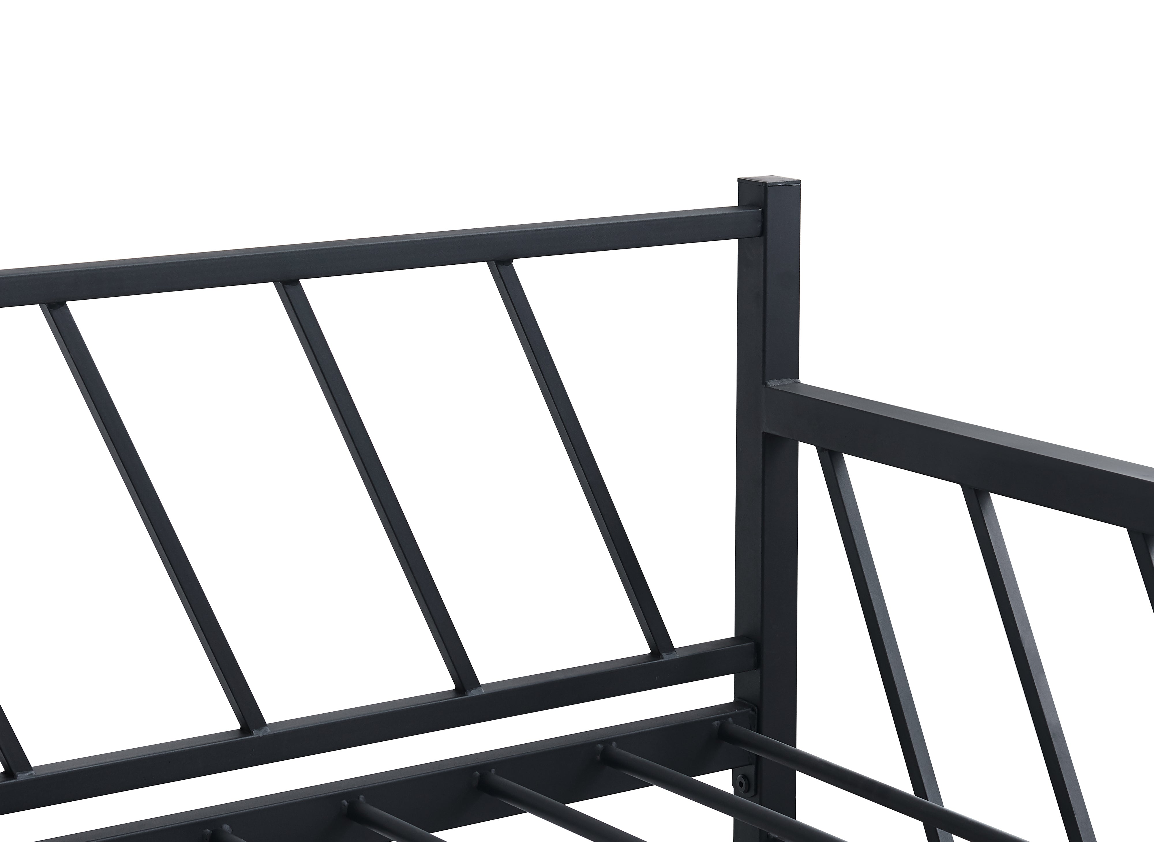 Sofá cama TORRY de metal negro con cama nido extraíble, 90 x 190 cm