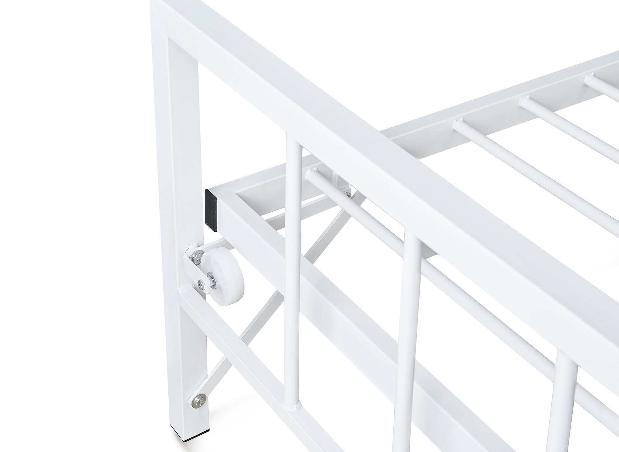 Sofá cama TORRY de metal blanco con cajón extraíble, 90 x 190 cm