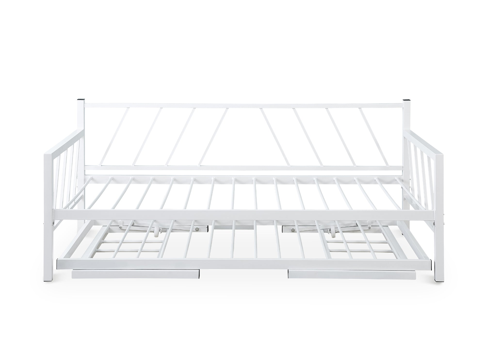 Sofá cama TORRY de metal blanco con cajón extraíble, 90 x 190 cm