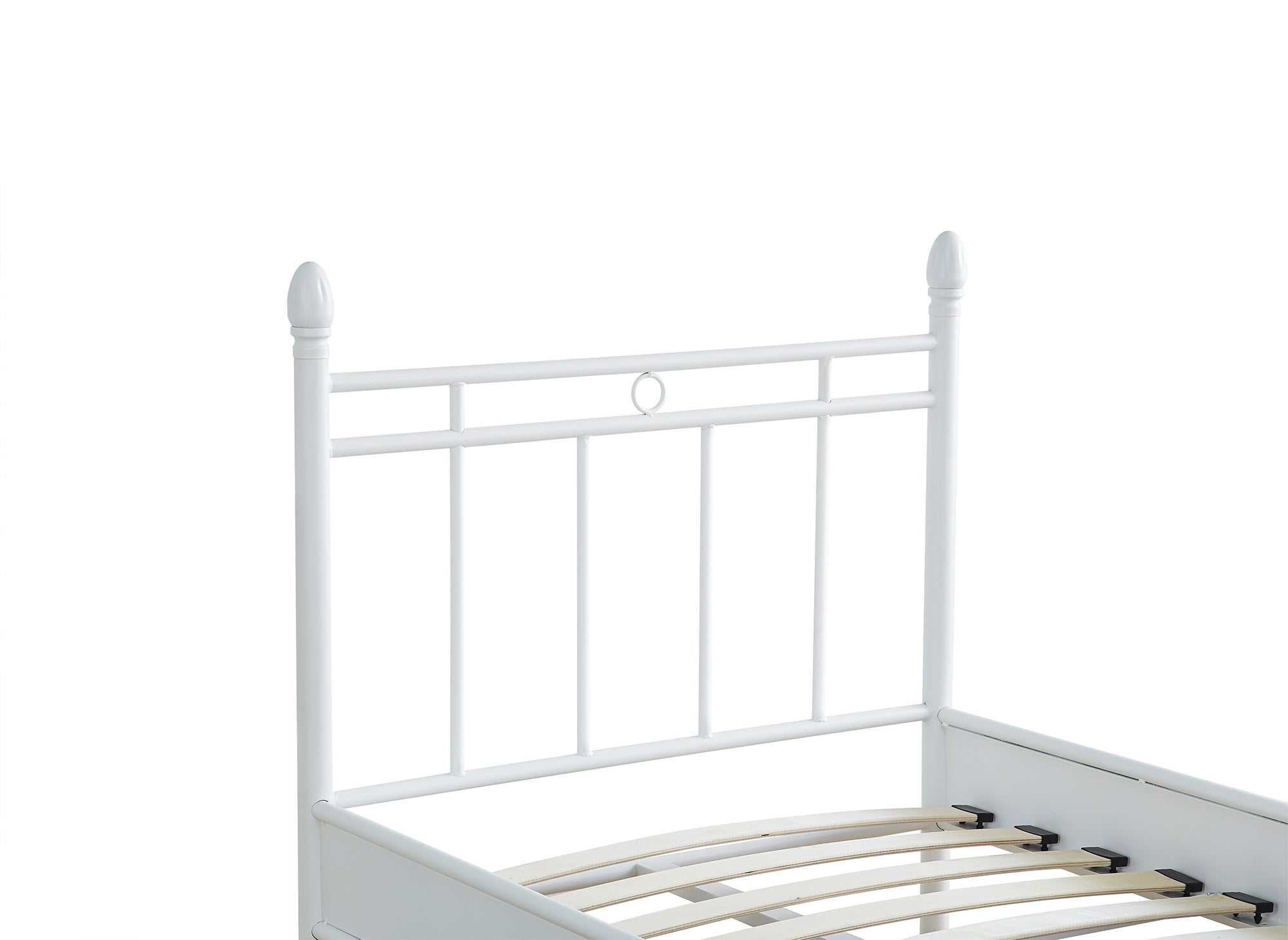 Cama individual KADY de metal blanco, 90 x 190 cm