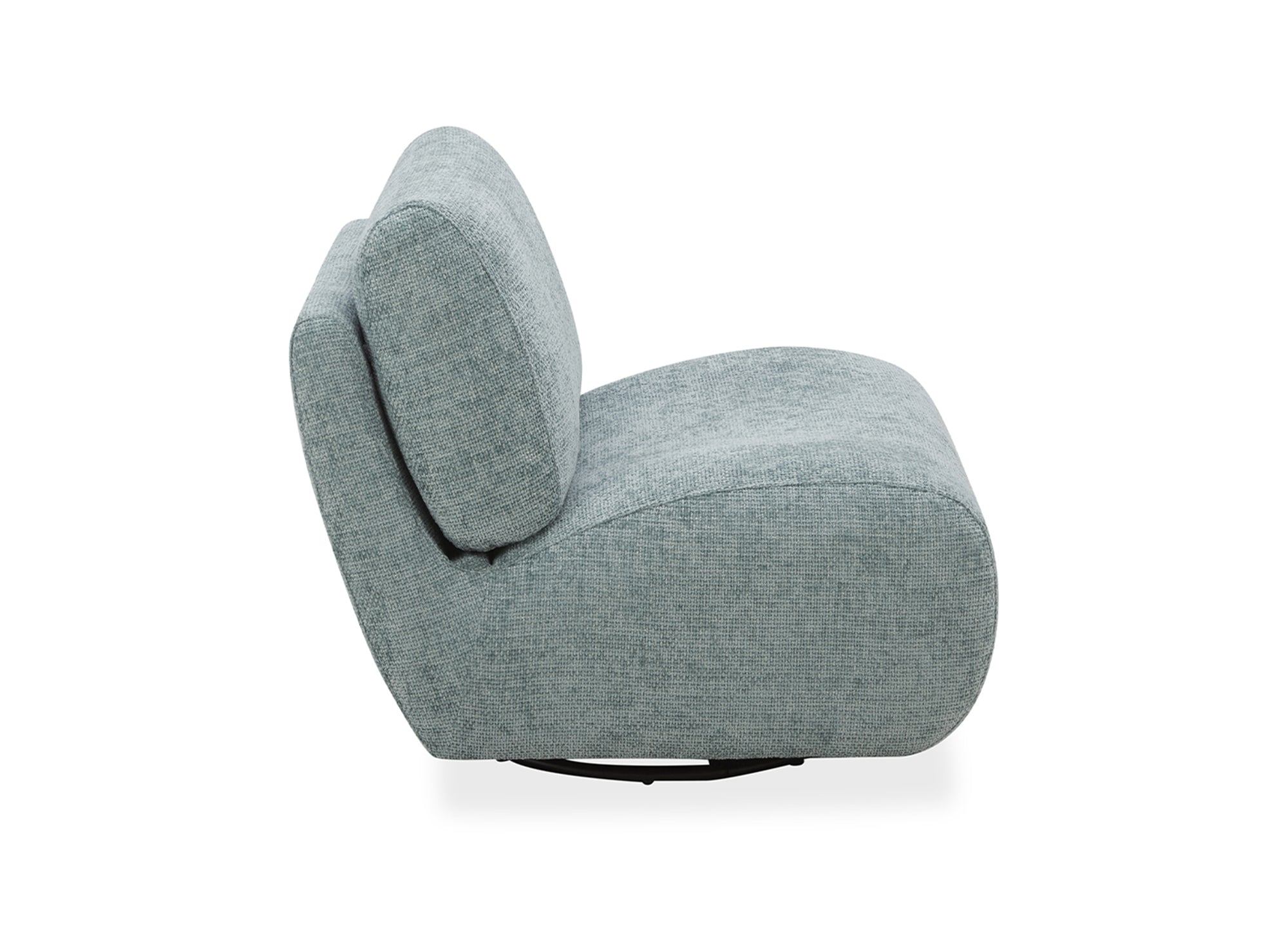 Sillón giratorio TANGO en terciopelo verde espuma de mar jaspeado