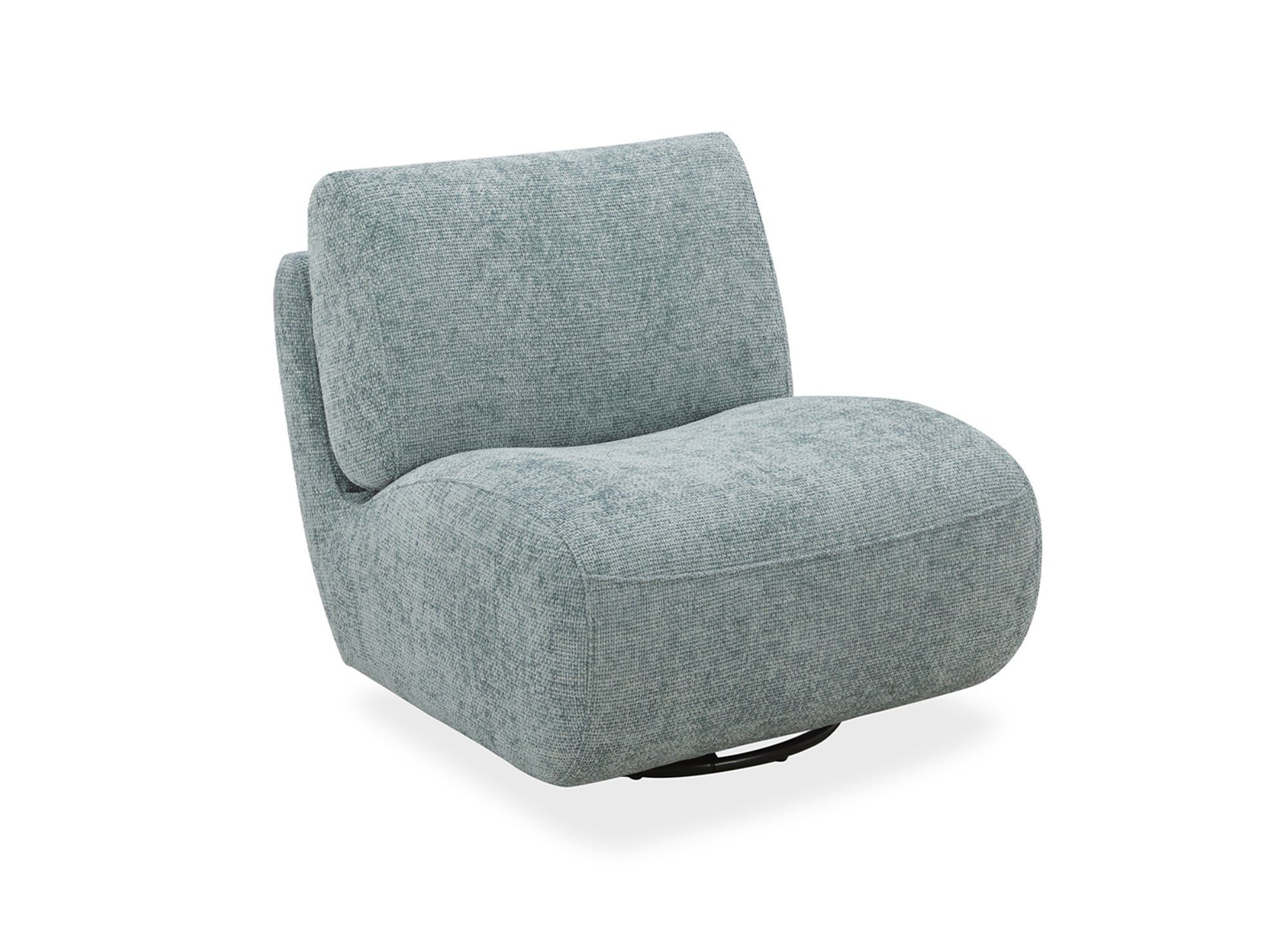 Sillón giratorio TANGO en terciopelo verde espuma de mar jaspeado