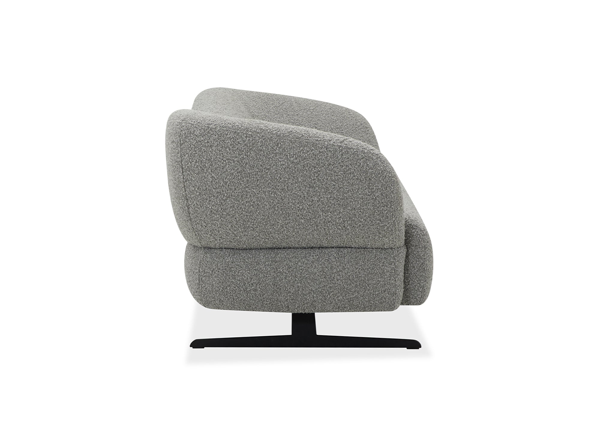 Sofá de 3 plazas LEXIE en tejido efecto piel de oveja gris claro