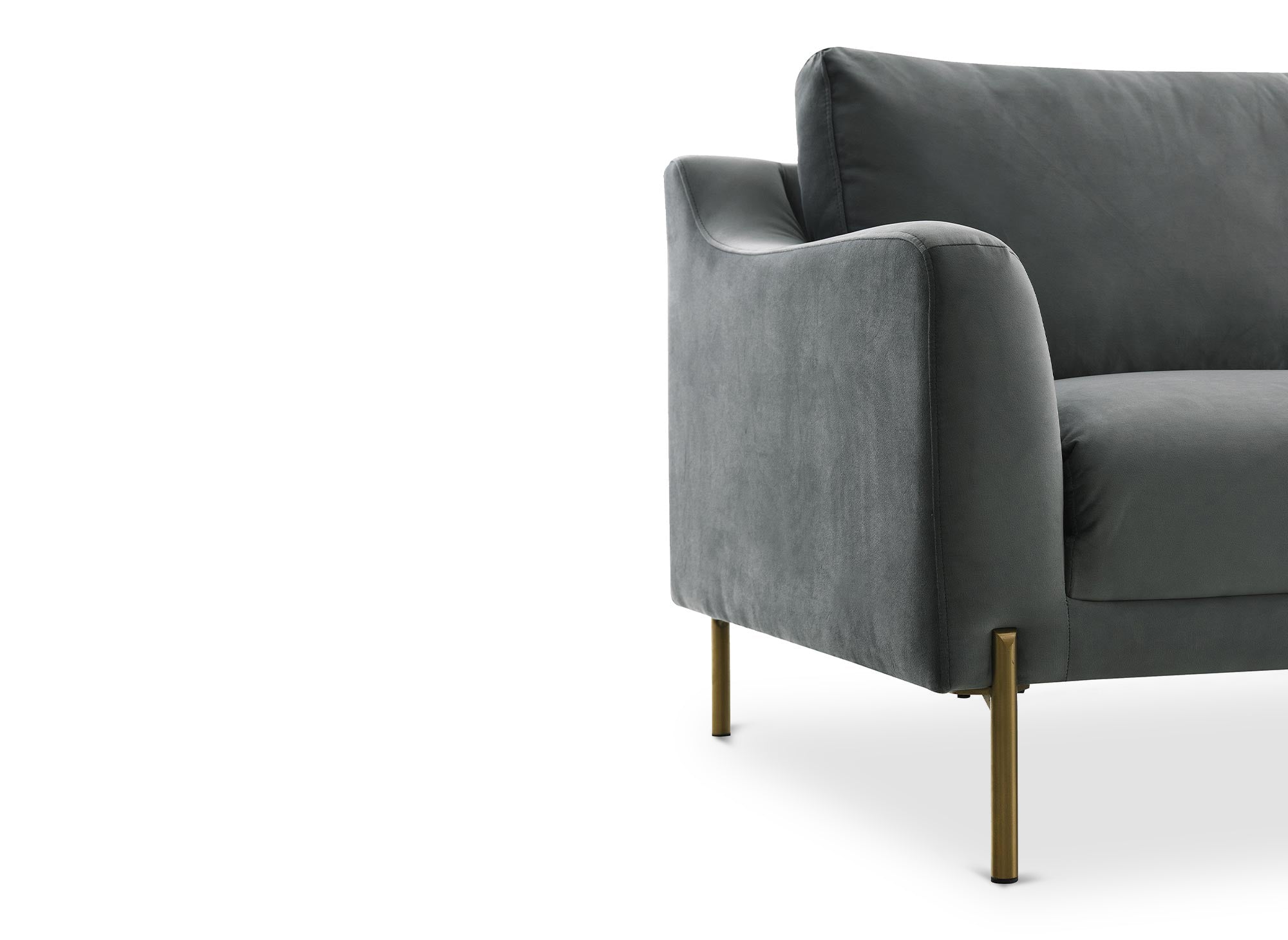 Sofá recto de 3 plazas CELINE en terciopelo gris