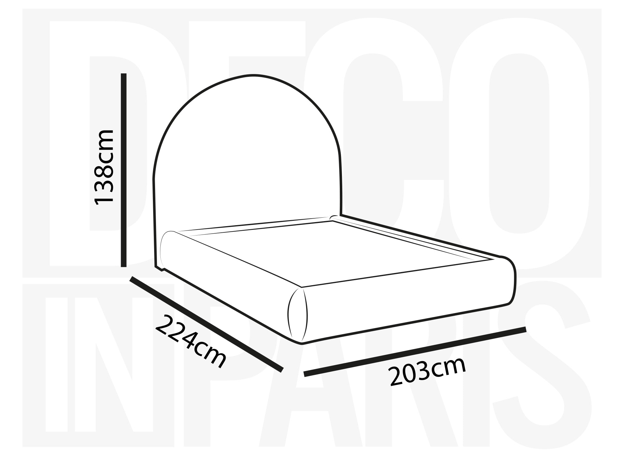 Cama doble NAMY de 180 x 200 cm, efecto piel de oveja blanca.