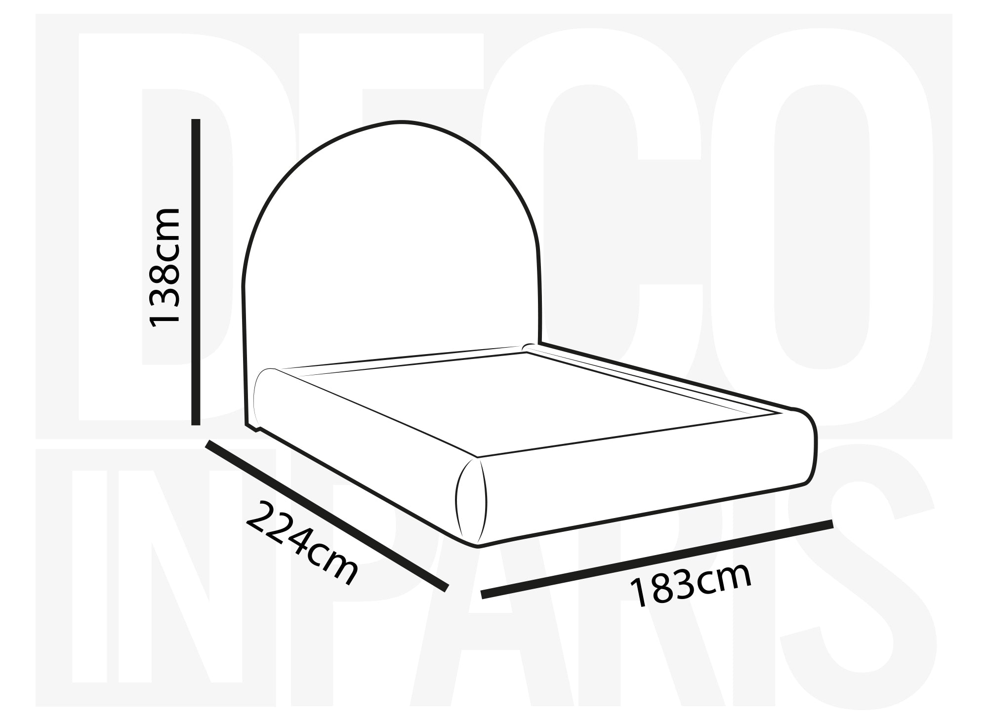 Cama doble NAMY de 160 x 200 cm con efecto piel de oveja blanca.