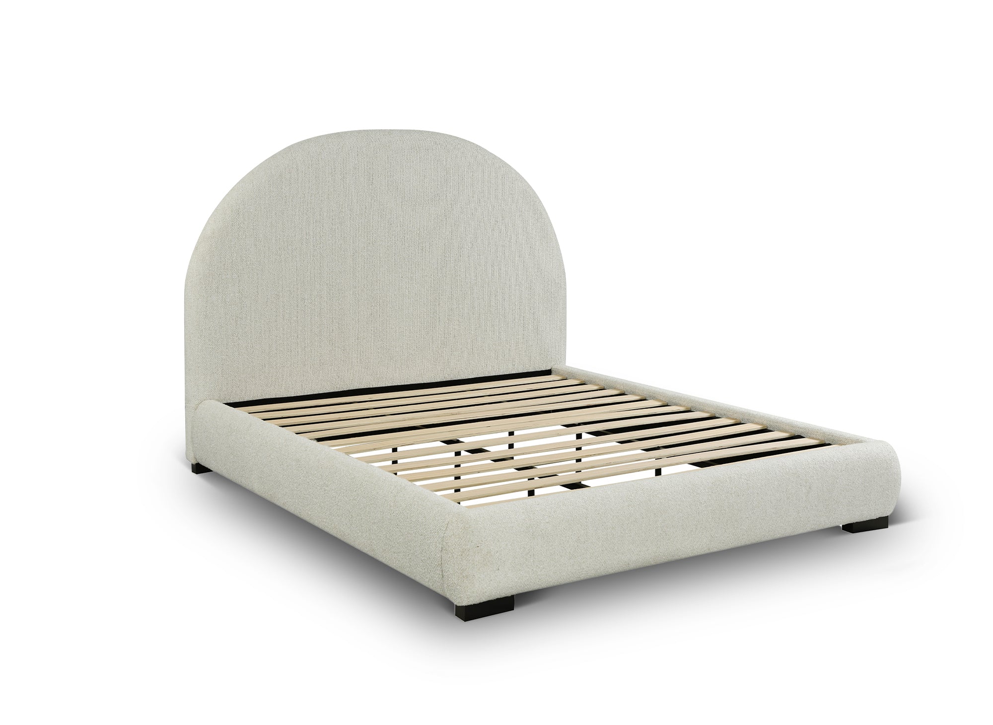 Cama doble NAMY de 160 x 200 cm con efecto piel de oveja blanca.