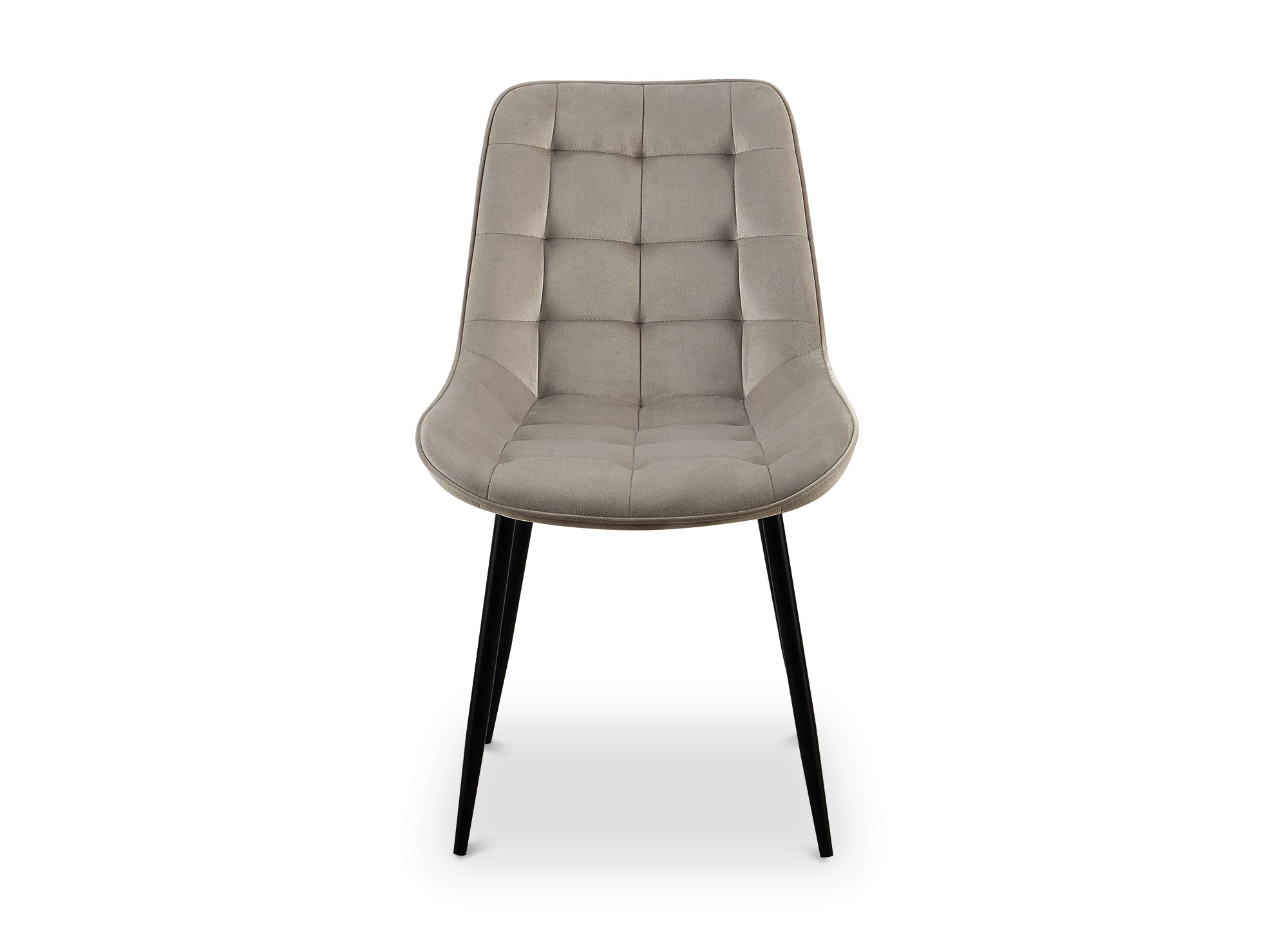 Juego de 4 sillas SOREN tapizadas en terciopelo beige