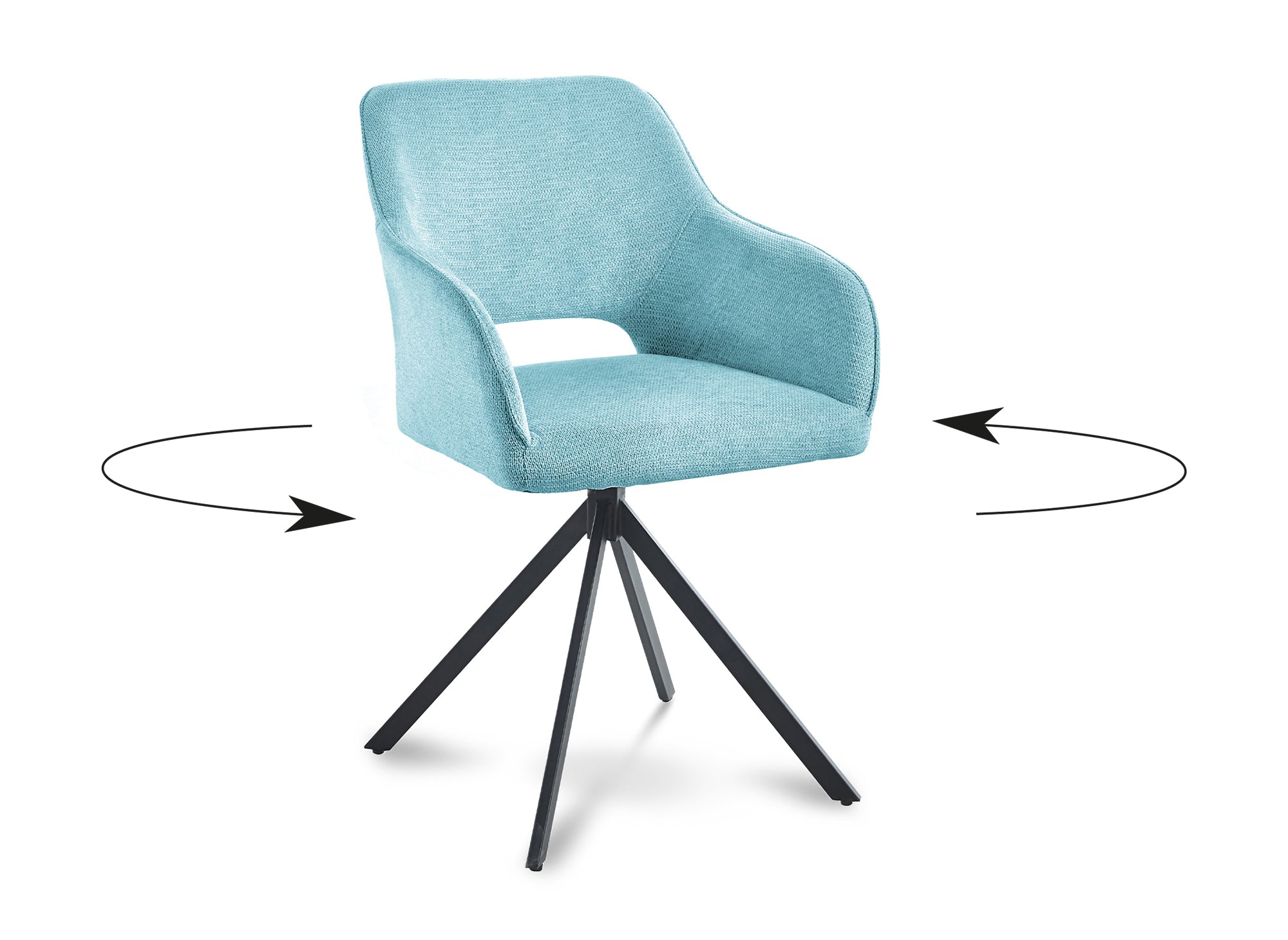 Juego de 2 sillones giratorios de diseño CIEL en terciopelo verde claro