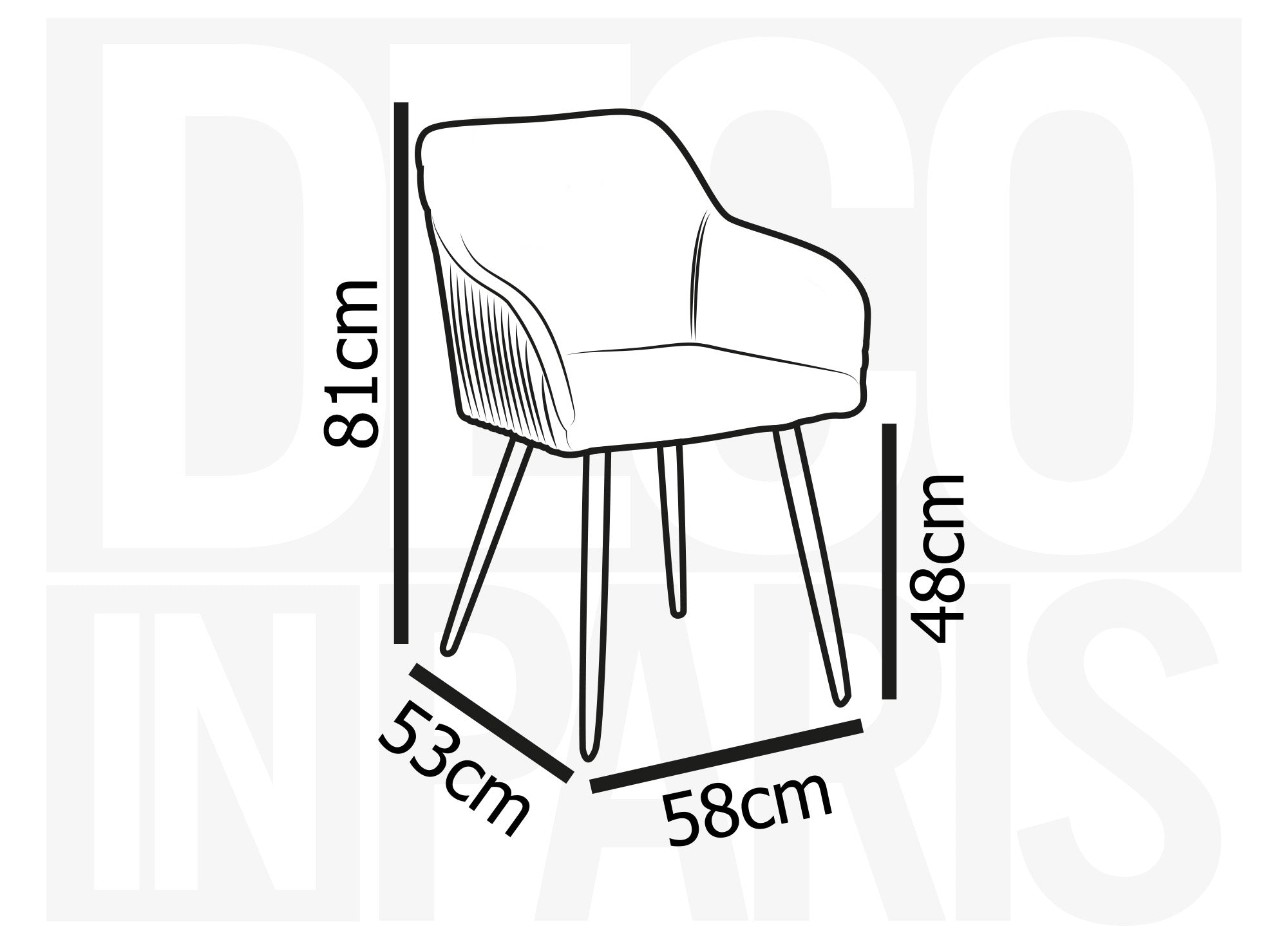 Juego de 2 sillas DEVOR de terciopelo beige con patas de metal negro