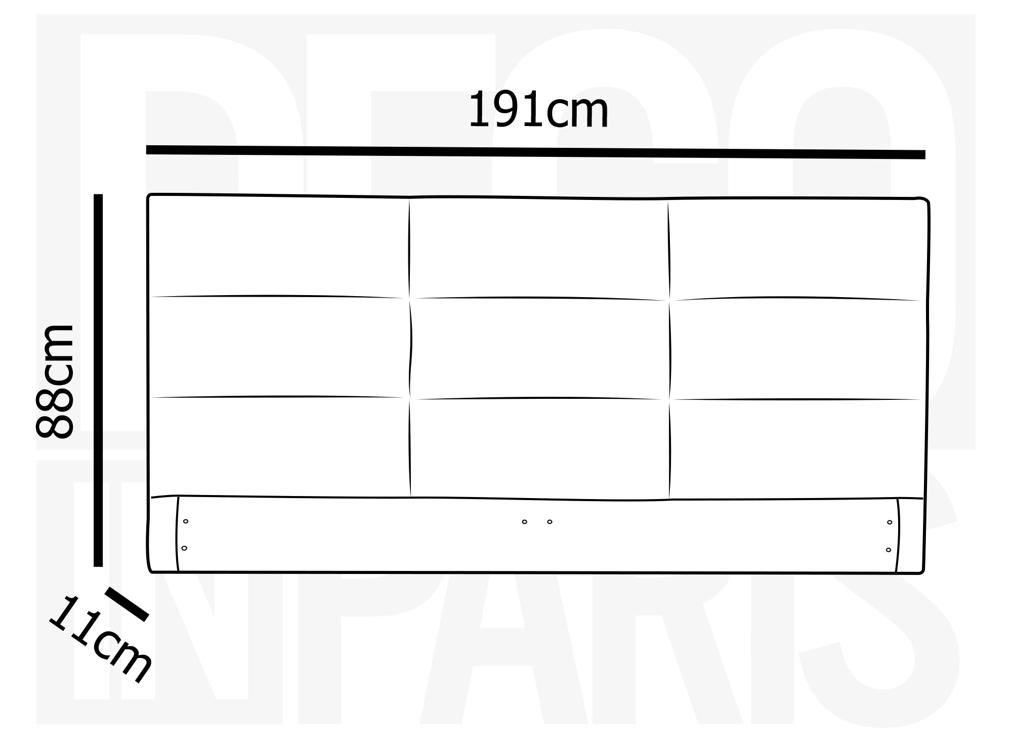 Cabecero de diseño MATTY de tela beige, 180 cm