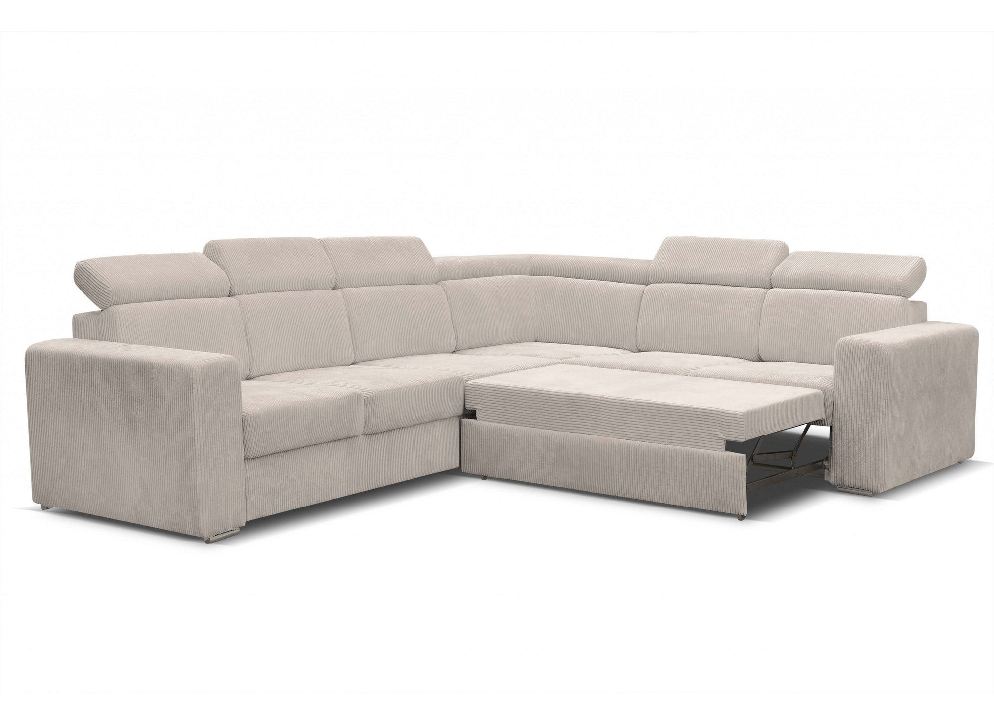 Sofá esquinero convertible y reversible MERYL XL en pana beige