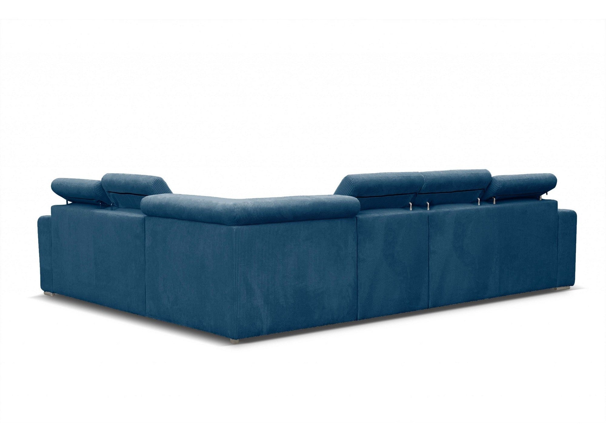 Sofá esquinero convertible y reversible MERYL XL en pana azul