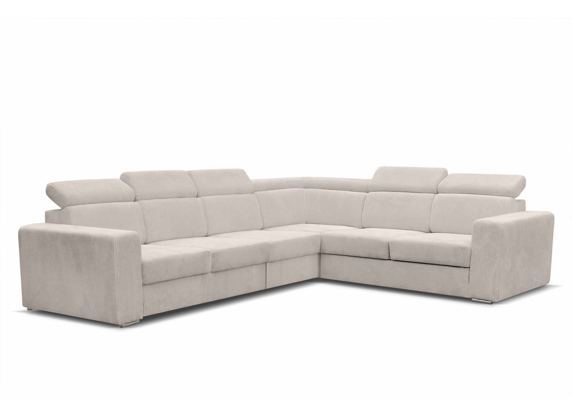 Sofá esquinero convertible y reversible MERYL XL en pana beige