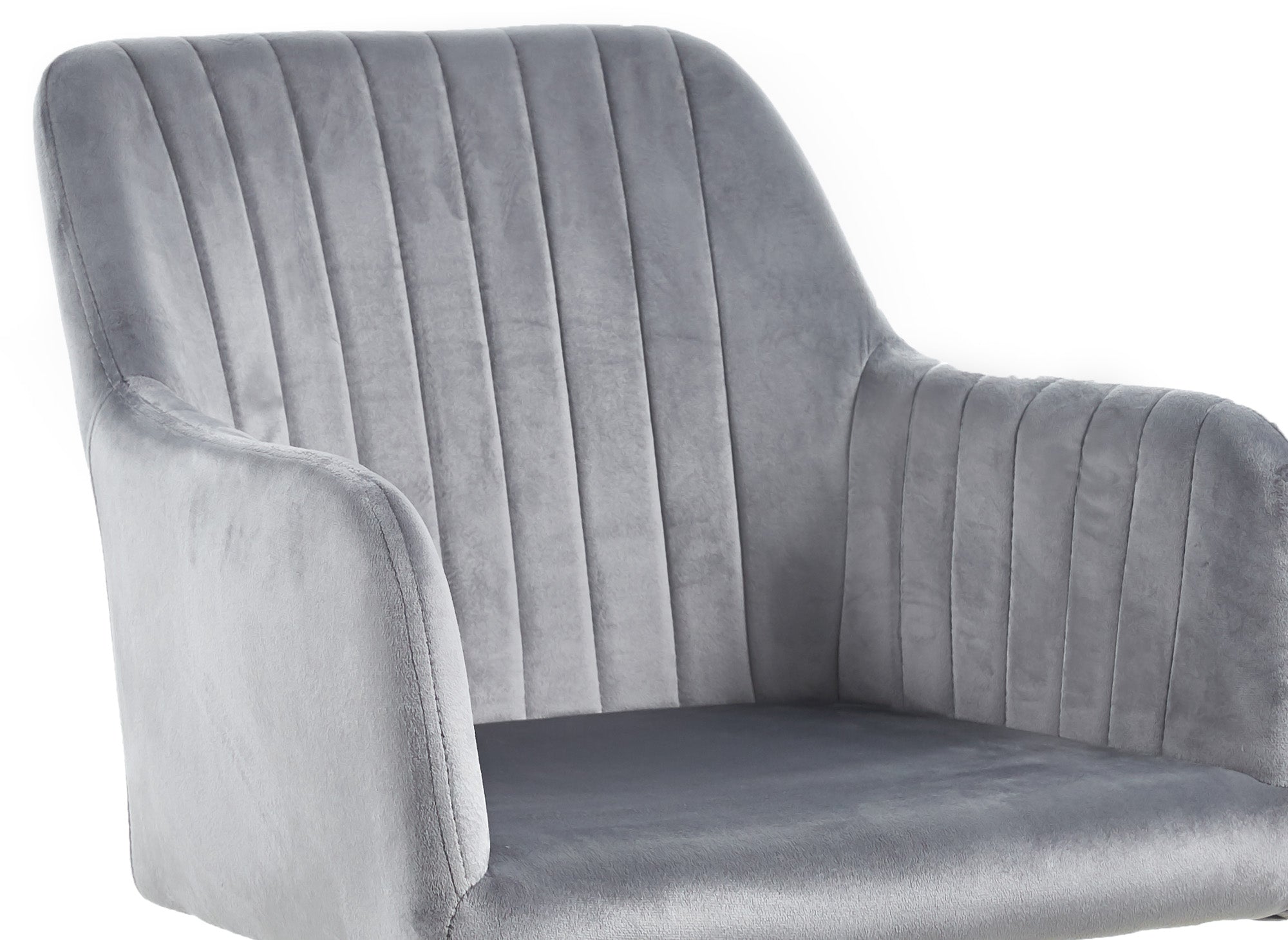 Juego de 2 sillas RATUS en terciopelo gris con patas de metal negro