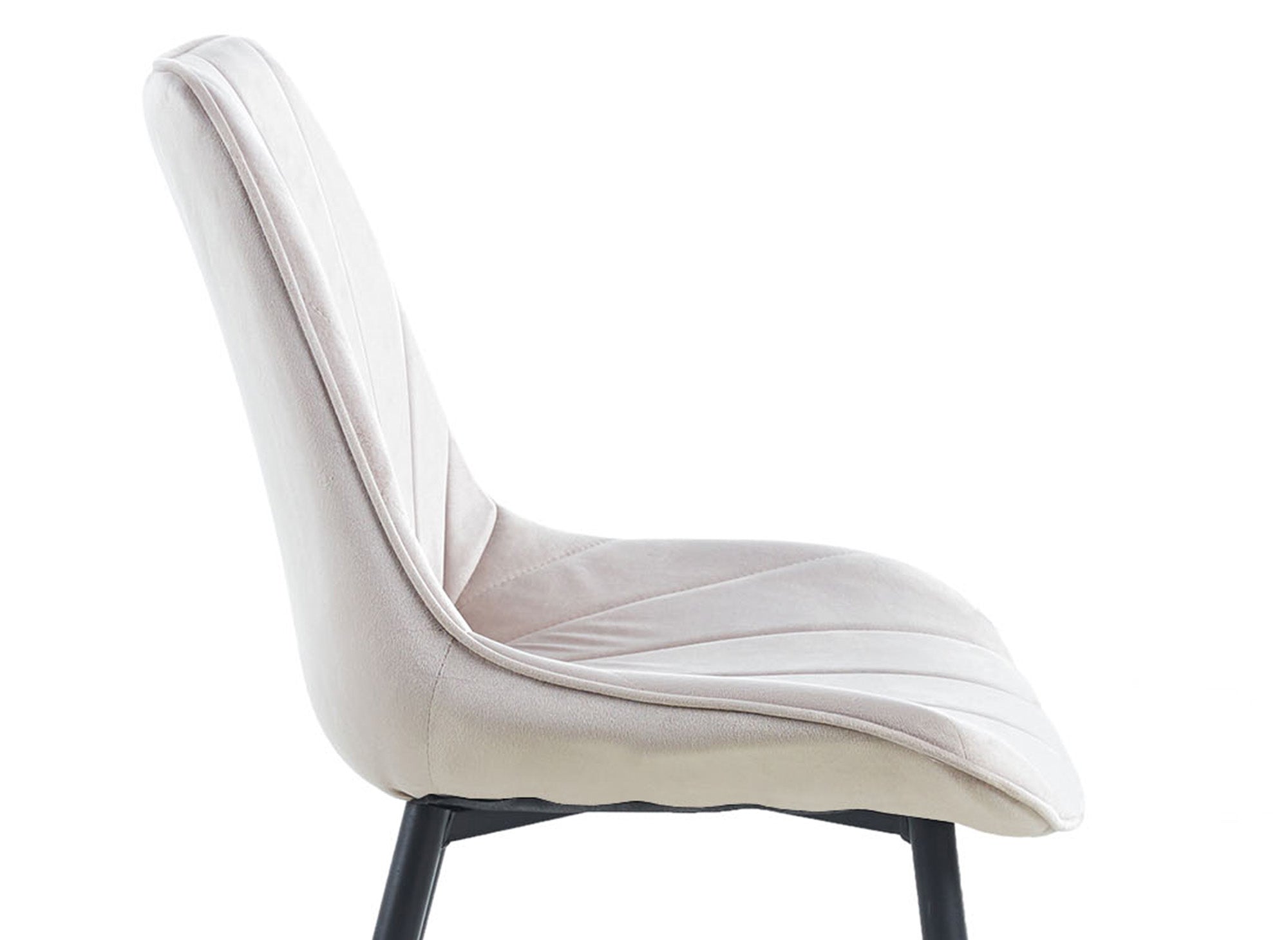 Conjunto de 4 sillas de diseño ELOVA en terciopelo beige