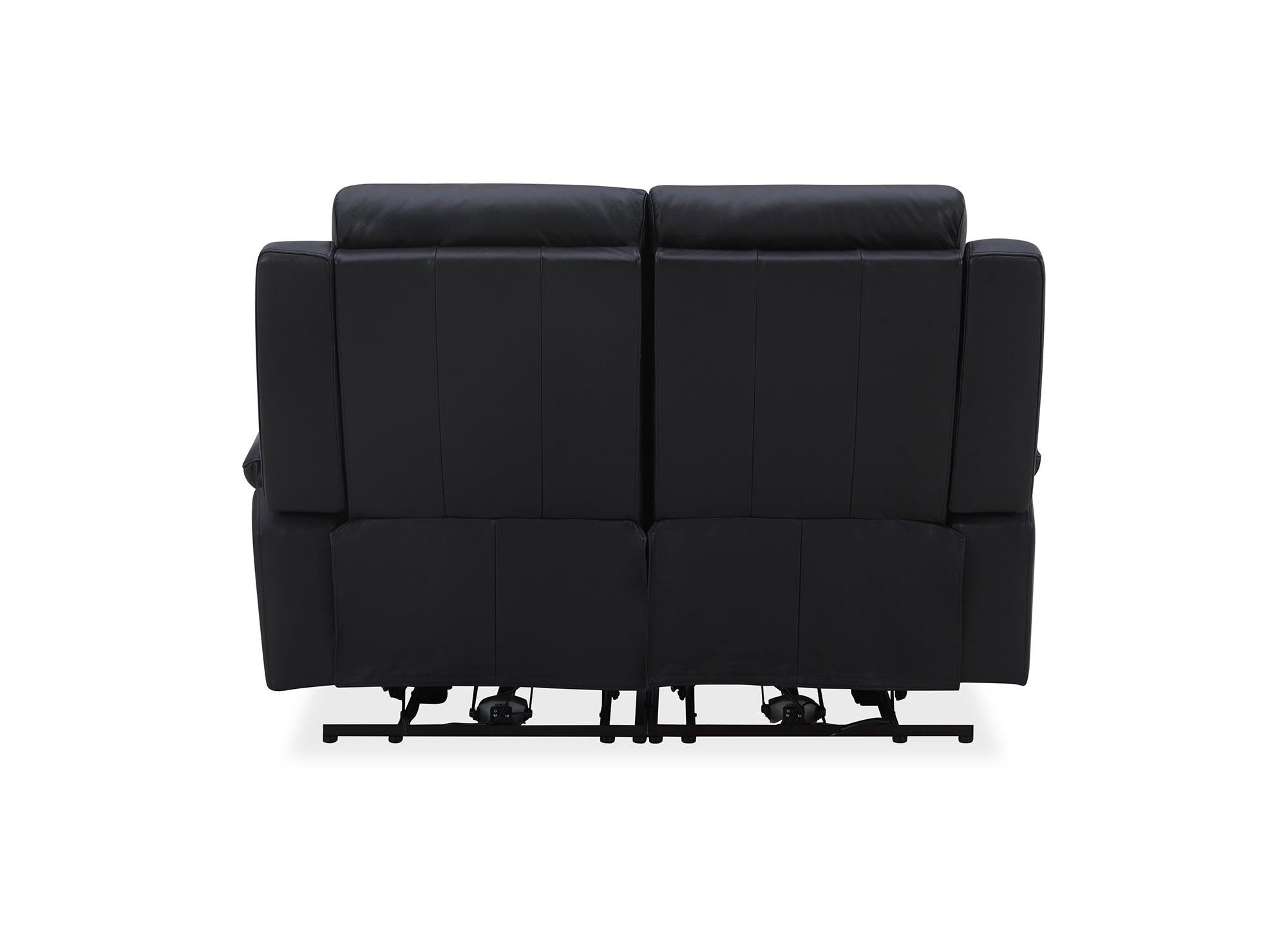 Sofá reclinable eléctrico de 2 plazas ERNEST en piel negra