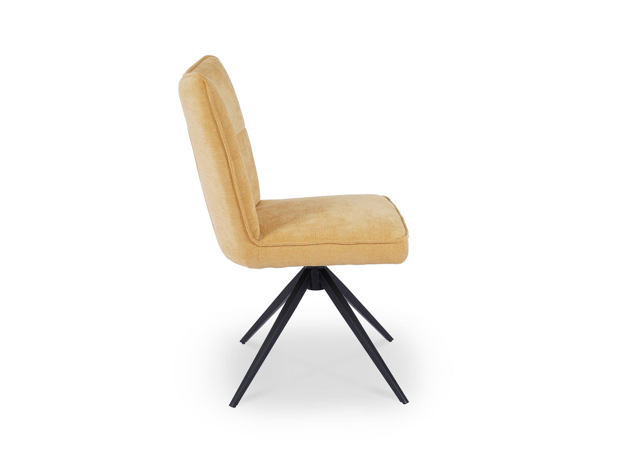 Juego de 2 sillas giratorias FELICIE de tela amarilla