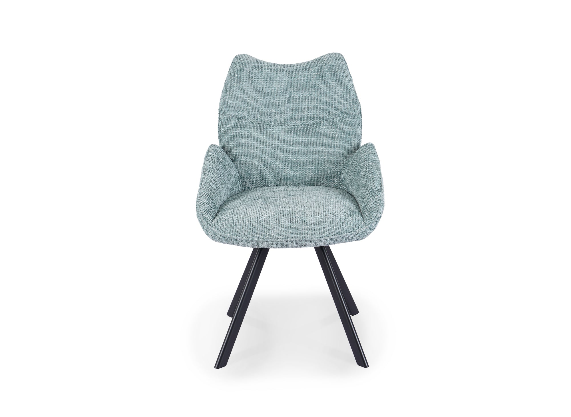 Silla giratoria TALIA con reposabrazos en tela verde agua