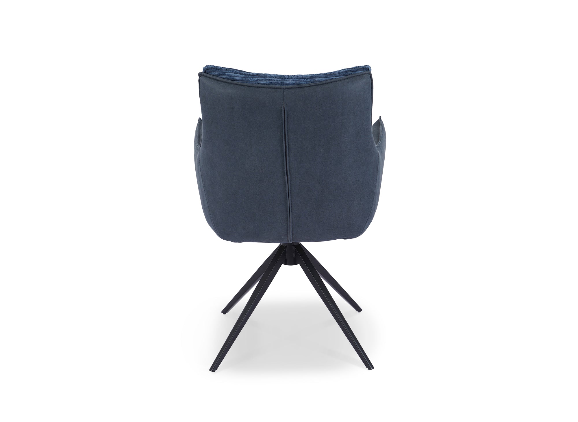 Sillón giratorio NOALIE con reposabrazos en terciopelo azul