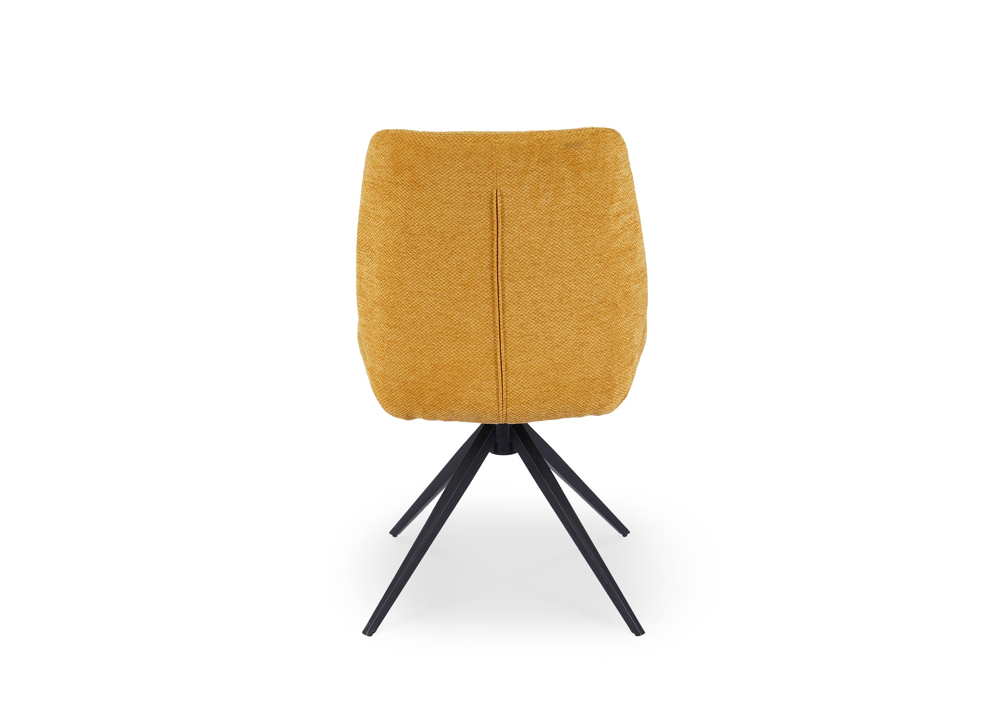 Juego de 2 sillas giratorias LUZIA de tela amarilla