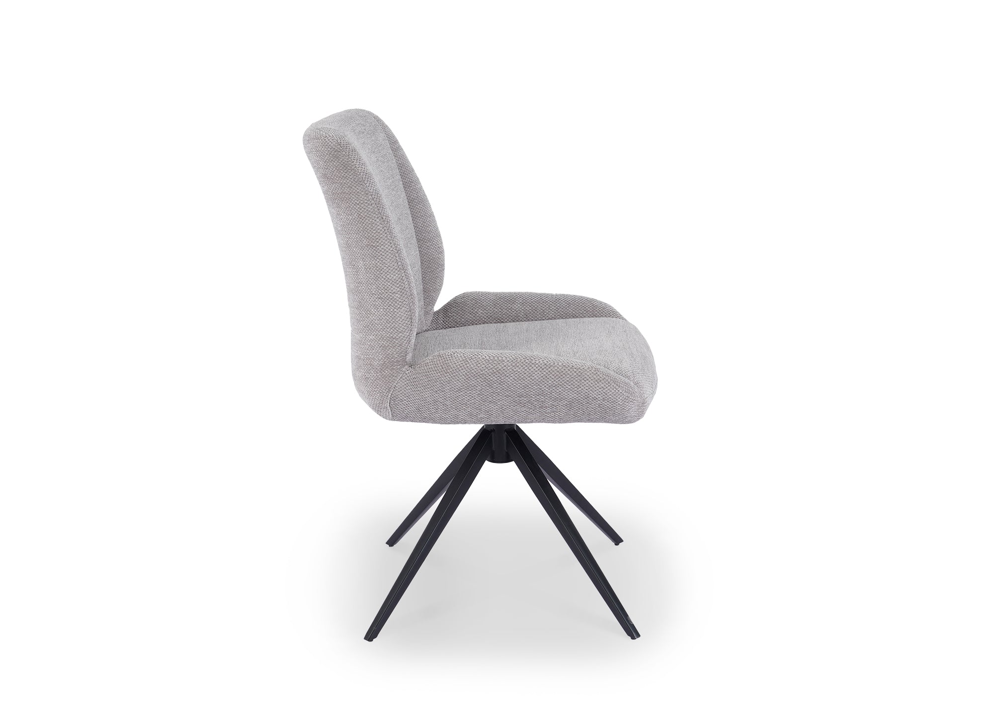 Juego de 2 sillas giratorias LUZIA de tela gris