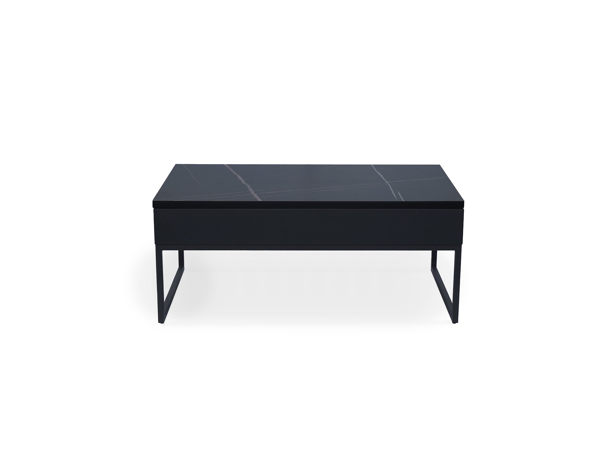 Mesa de centro de diseño MARIE con tapa elevable en cerámica negra