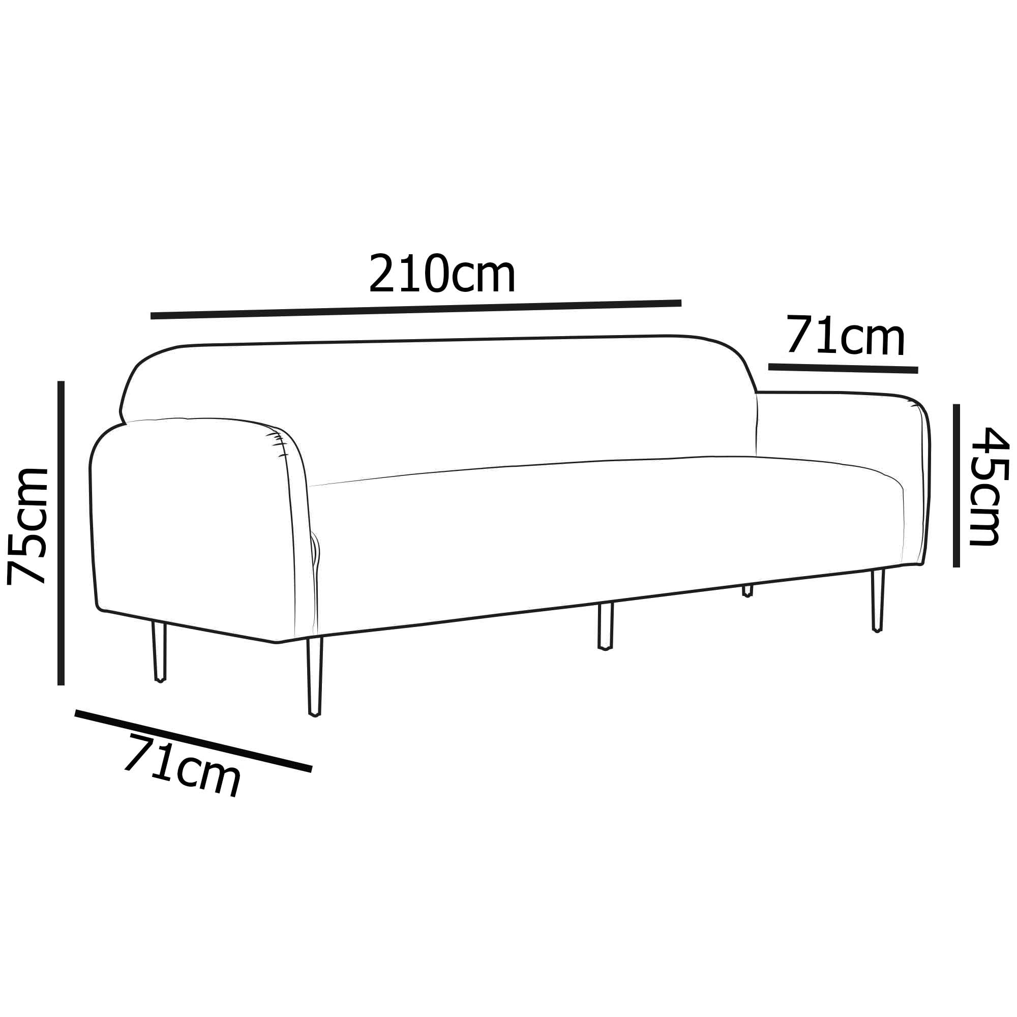 Sofá de 3 plazas MARILYNE en terciopelo beige